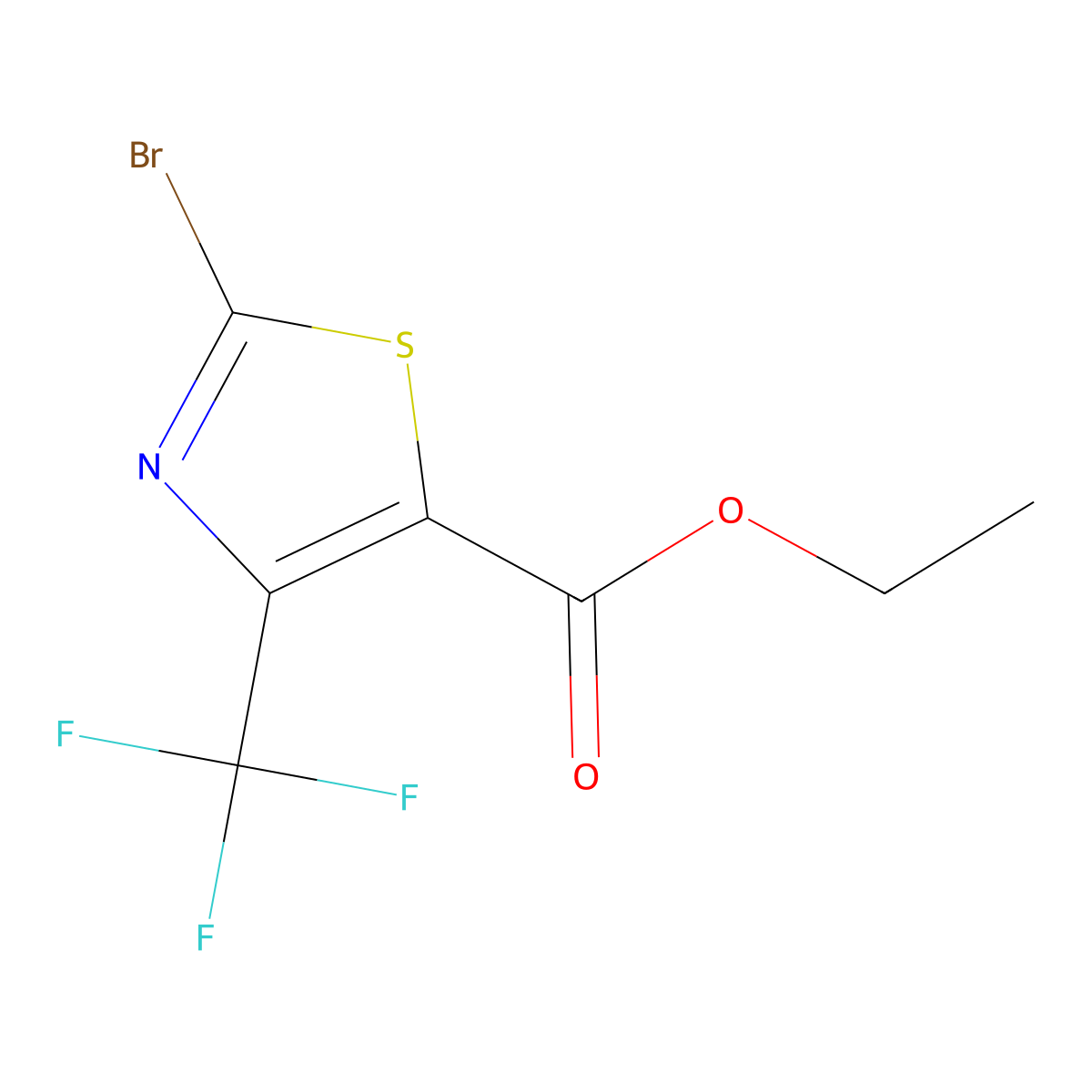 2-Bromo-4-trifluoromethyl-thiazole-5-carboxylic acid ethyl ester molecular structure, CAS 72850-79-4