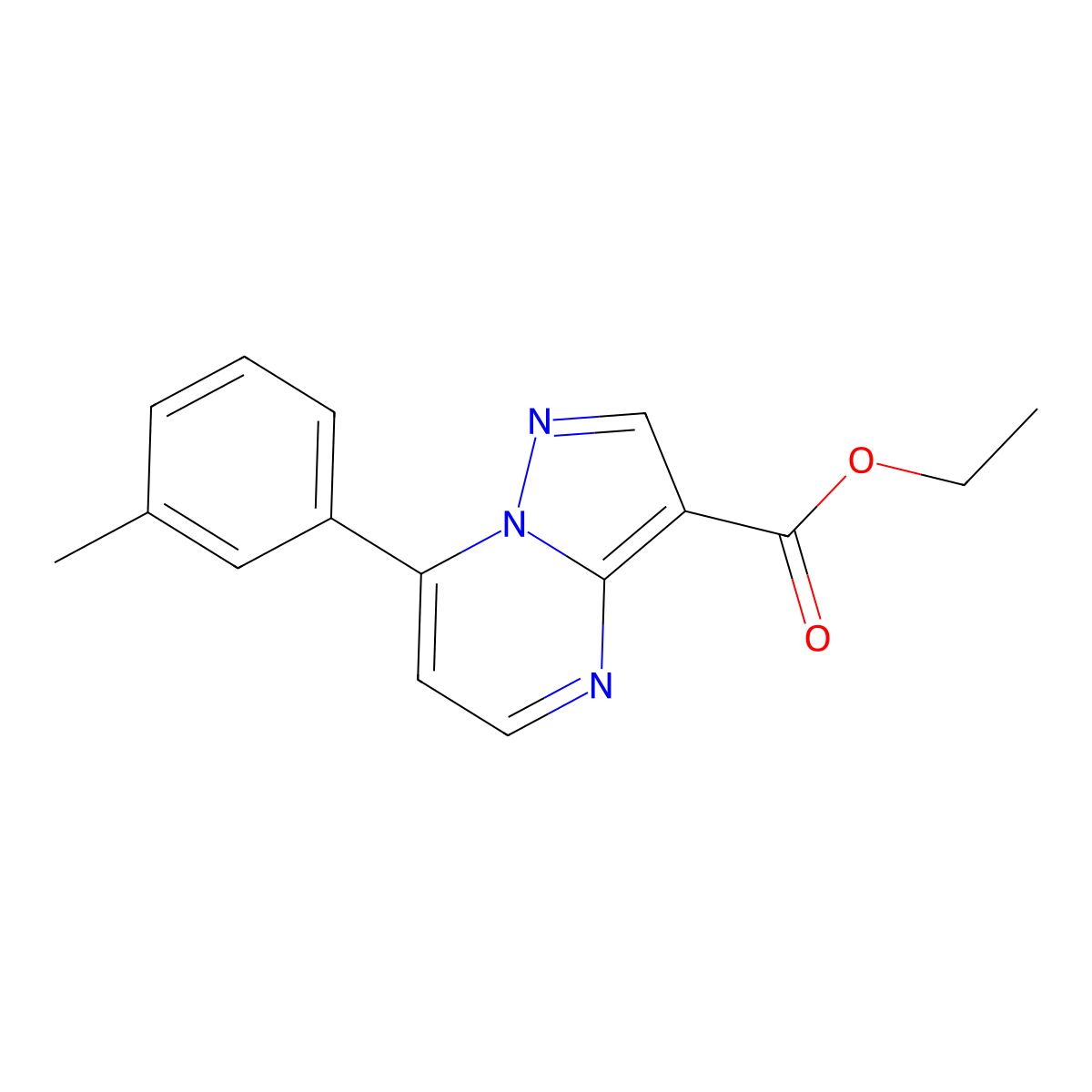 Ethyl 7-(m-tolyl)pyrazolo[1,5-a]pyrimidine-3-carboxylate molecular structure, CAS 72851-95-7