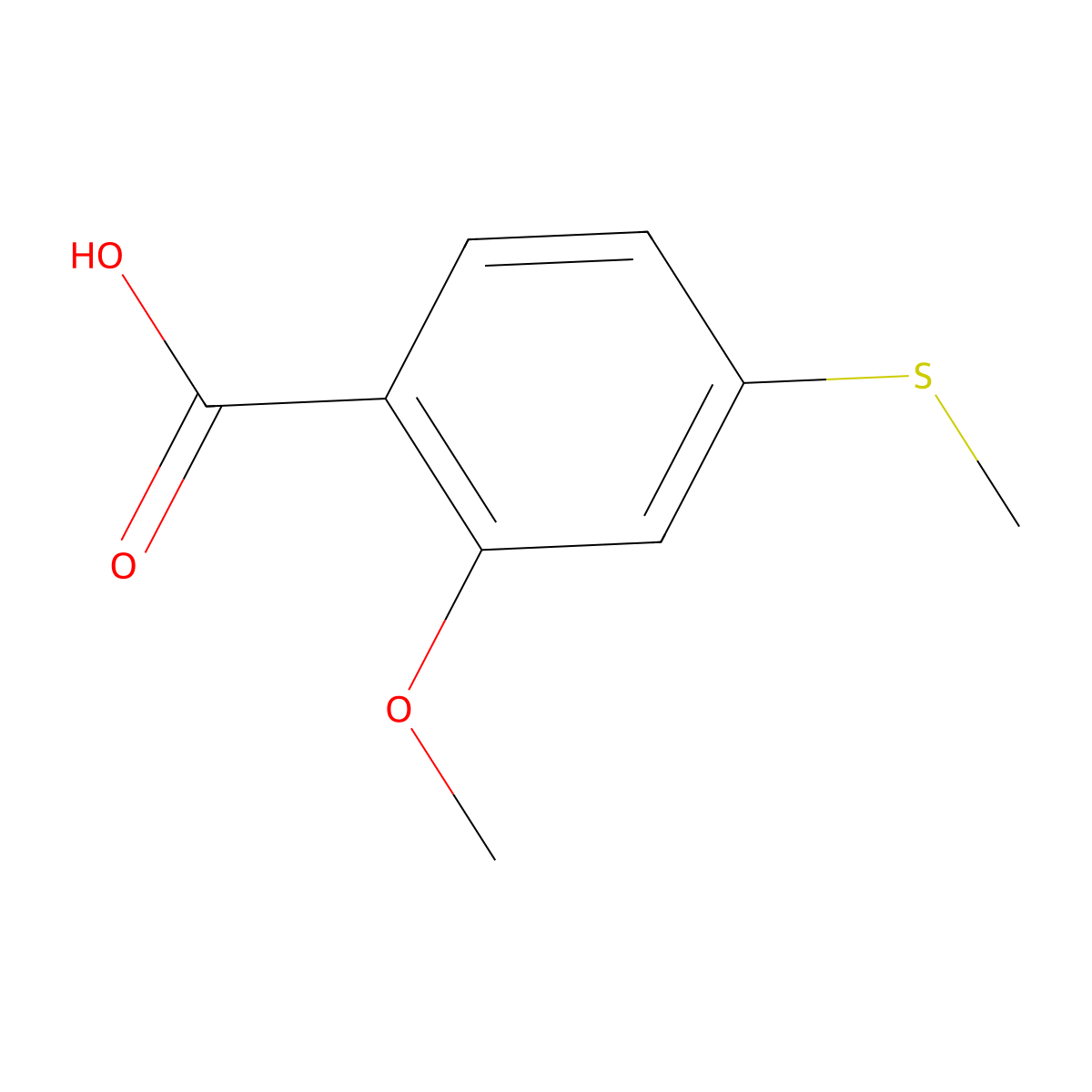 4-(Methylthio)-o-anisic acid molecular structure, CAS 72856-73-6