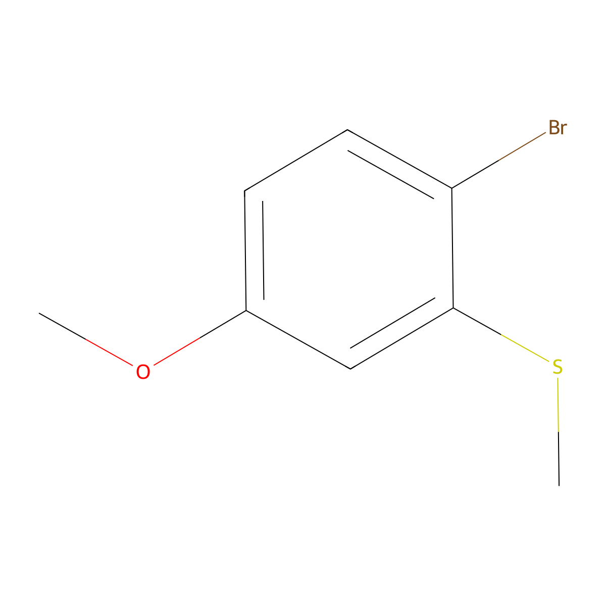 1-Bromo-4-methoxy-2-(methylsulfanyl)benzene molecular structure, CAS 72856-79-2
