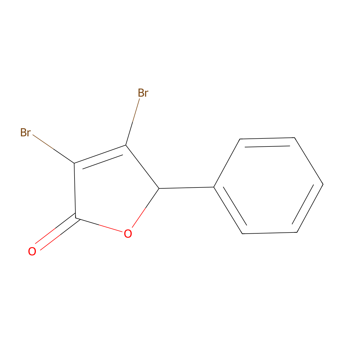 3,4-dibromo-5-phenyl-2(5H)-furanone molecular structure, CAS 72857-86-4