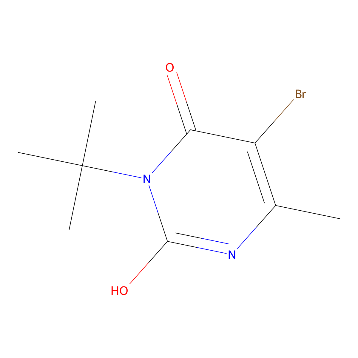 5-Bromo-3-(1,1-dimethylethyl)-6-methyl-2,4(1H,3H)-pyrimidinedione molecular structure, CAS 7286-76-2
