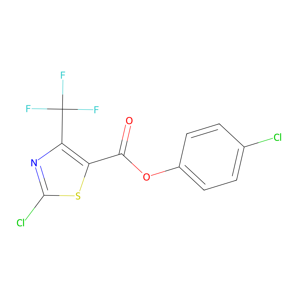 4-Chlorophenyl 2-chloro-4-(trifluoromethyl)thiazole-5-carboxylate molecular structure, CAS 72860-48-1