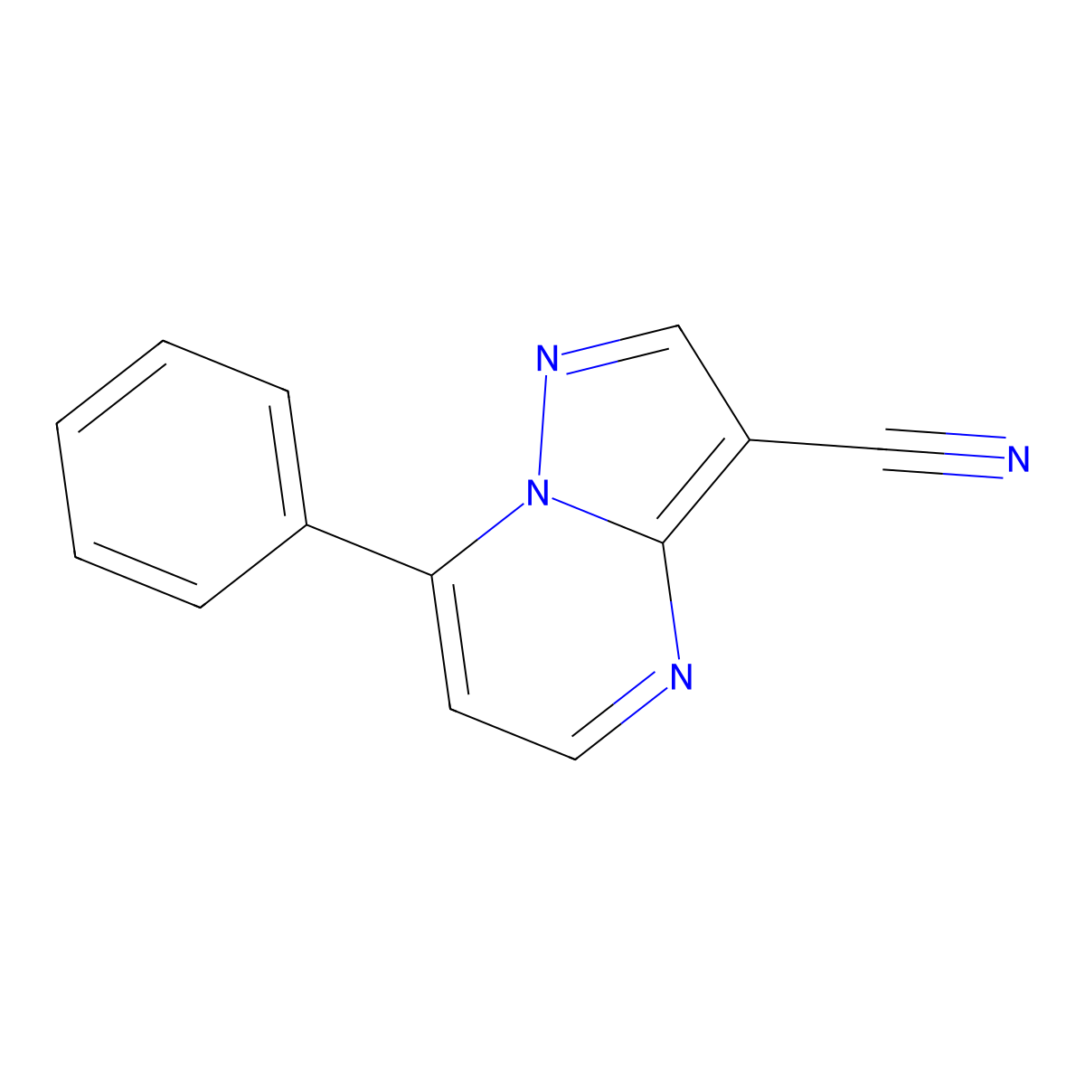 7-Phenylpyrazolo[1,5-a]pyrimidine-3-carbonitrile molecular structure, CAS 72860-56-1