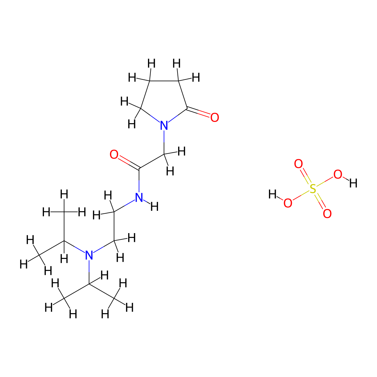 Pramiracetam Sulfate molecular structure, CAS 72869-16-0