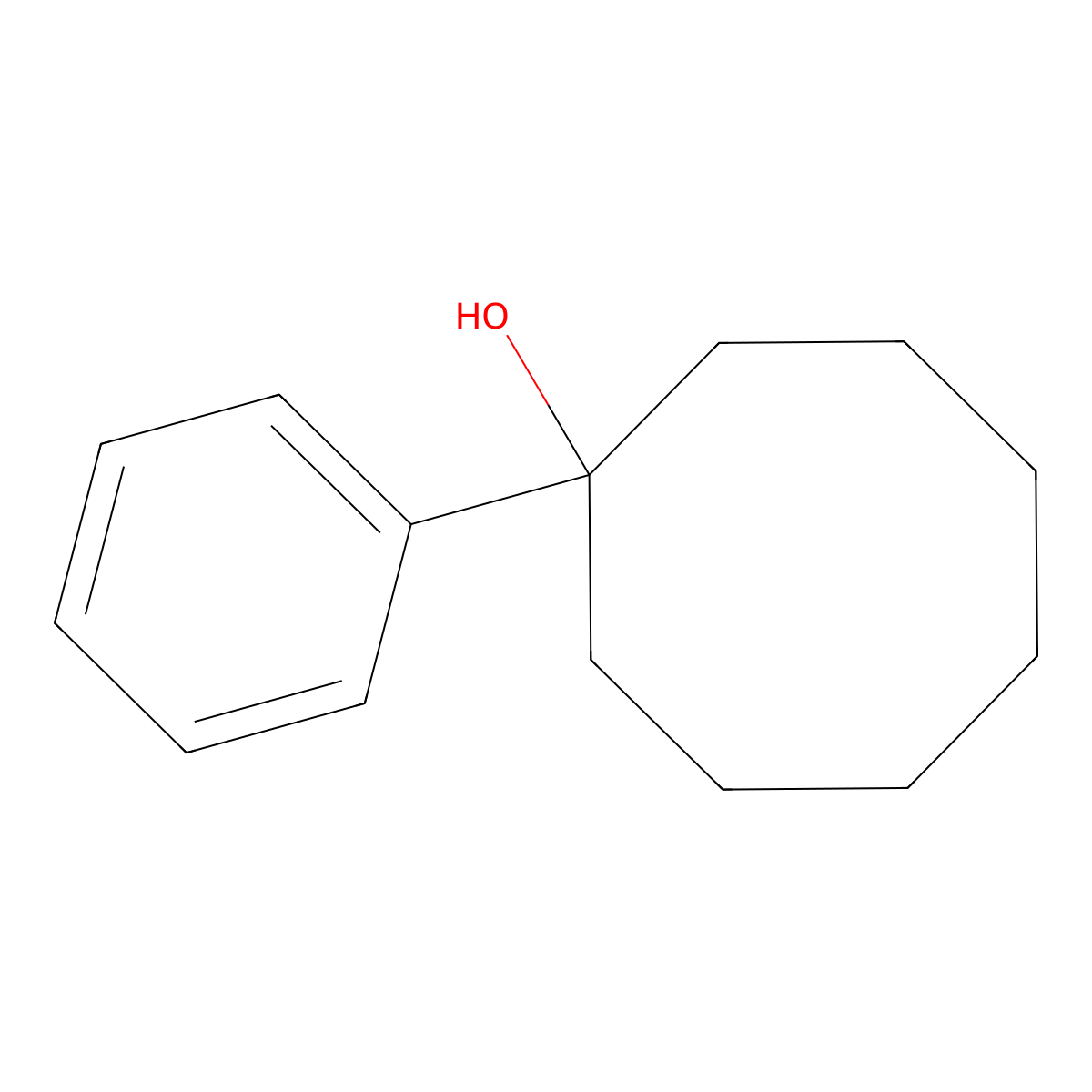 1-Phenylcyclooctanol molecular structure, CAS 7287-06-1