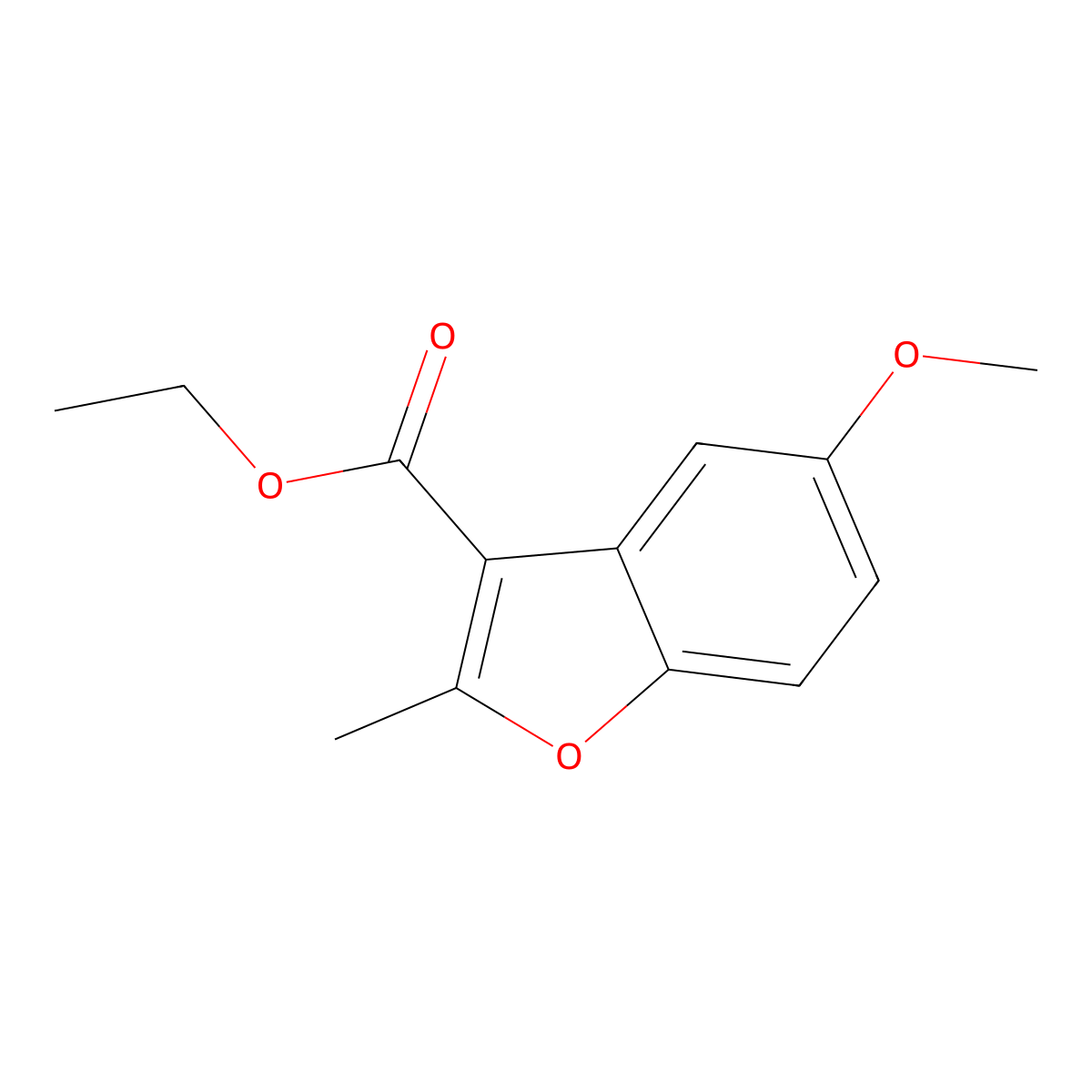 Ethyl 5-methoxy-2-methyl-1-benzofuran-3-carboxylate molecular structure, CAS 7287-51-6