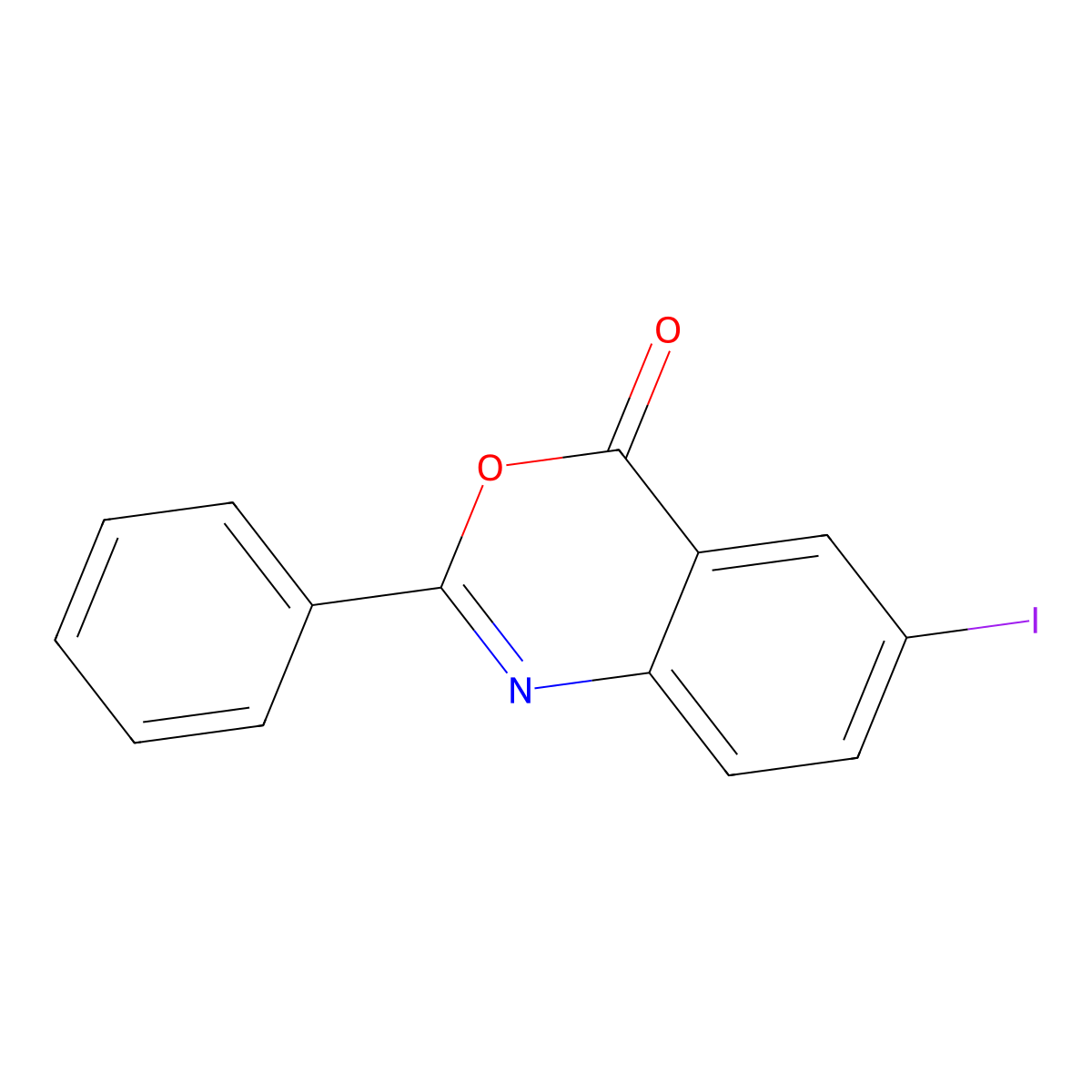 6-Iodo-2-phenyl-4H-3,1-benzoxazin-4-one molecular structure, CAS 72875-83-3