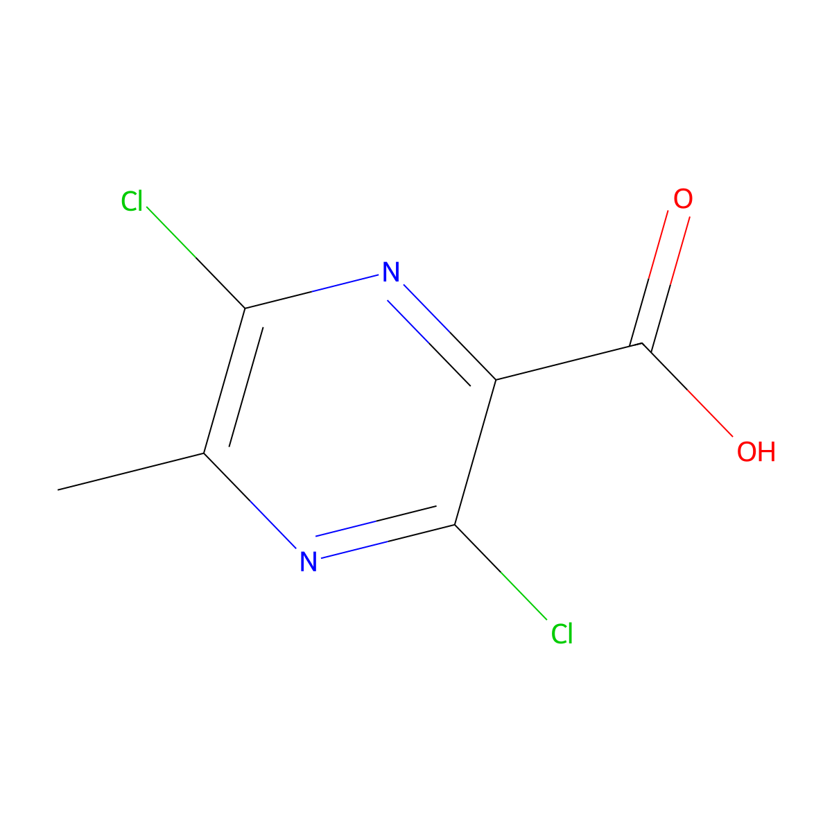 3,6-Dichloro-5-methylpyrazine-2-carboxylic acid molecular structure, CAS 72876-12-1