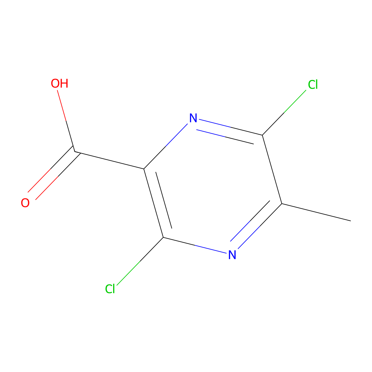 3,6-Dichloro-5-methylpyrazine-2-carboxylic acid molecular structure, CAS 72876-12-1