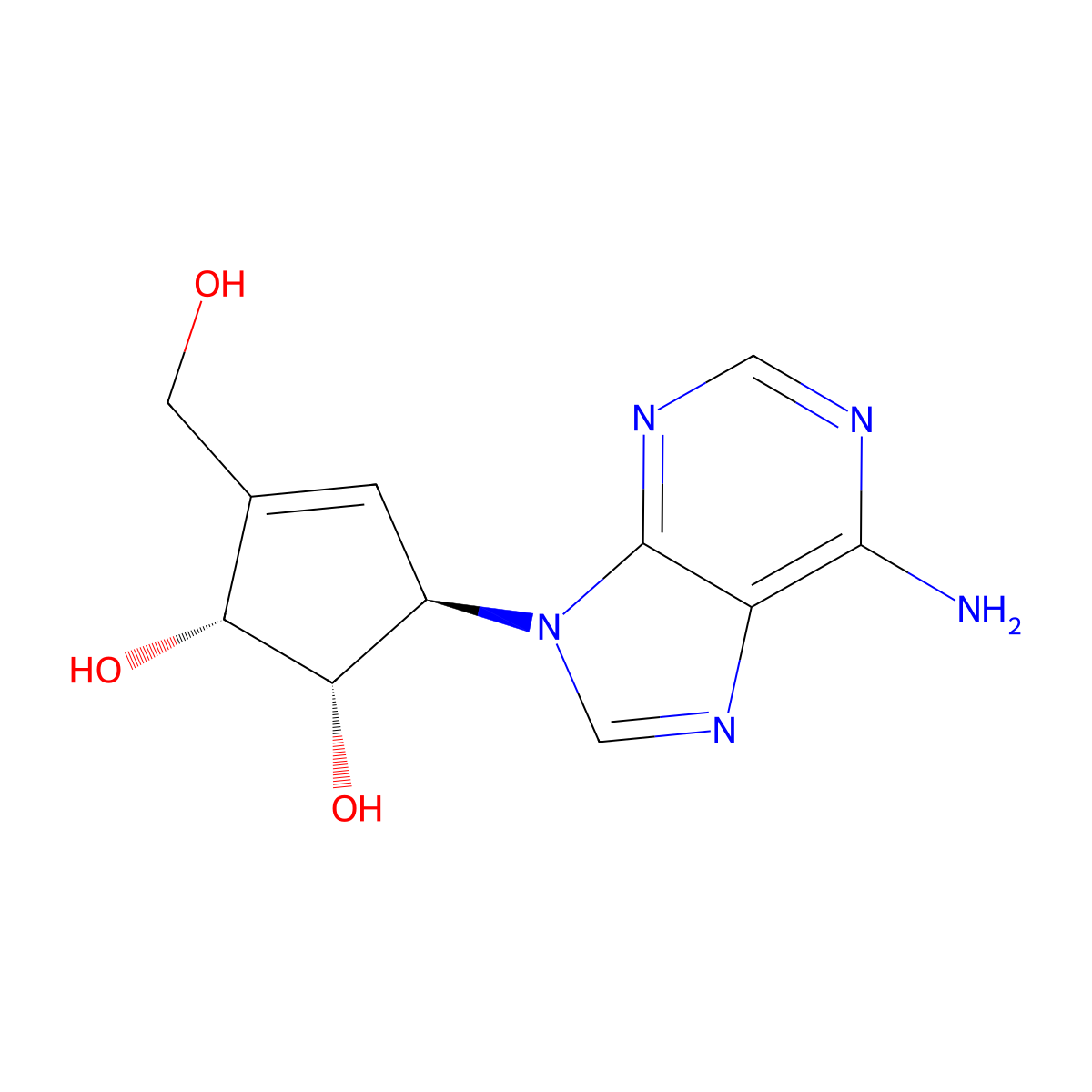 (-)-Neplanocin A molecular structure, CAS 72877-50-0