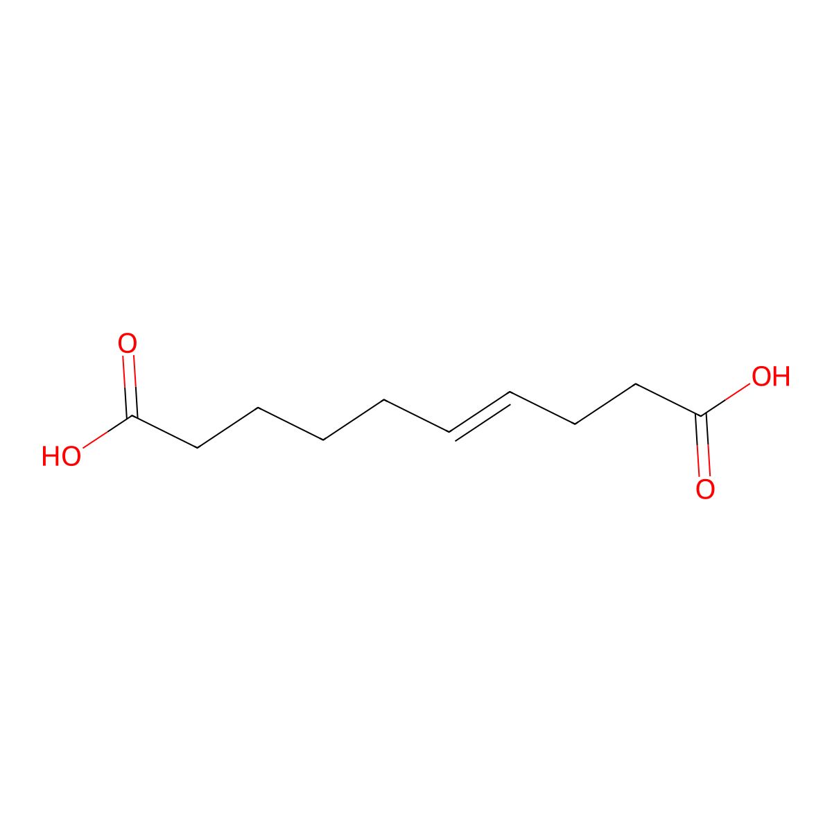 Decenedioic acid molecular structure, CAS 72879-22-2