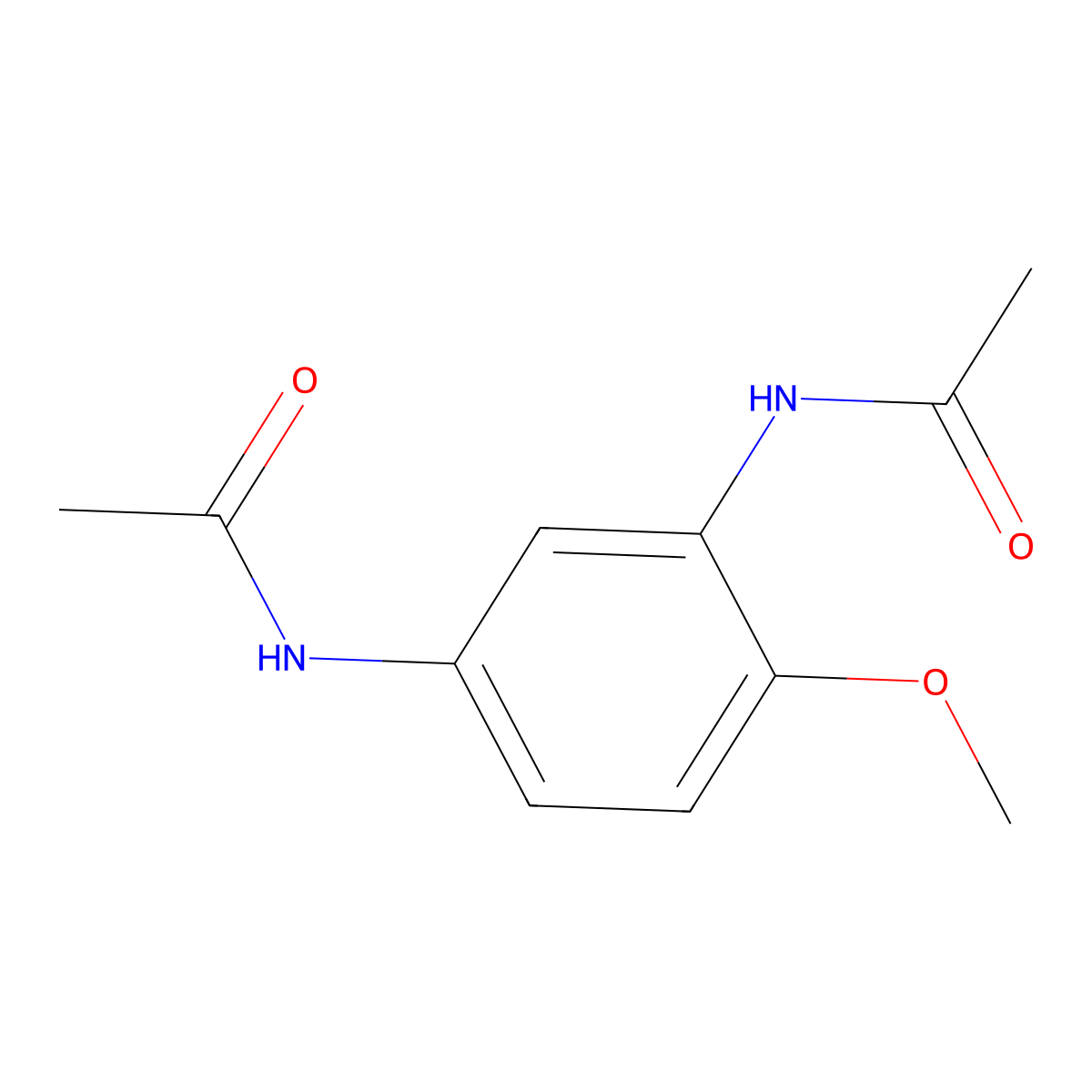 Acetamide, N,N'-(4-methoxy-1,3-phenylene)bis- molecular structure, CAS 72884-77-6