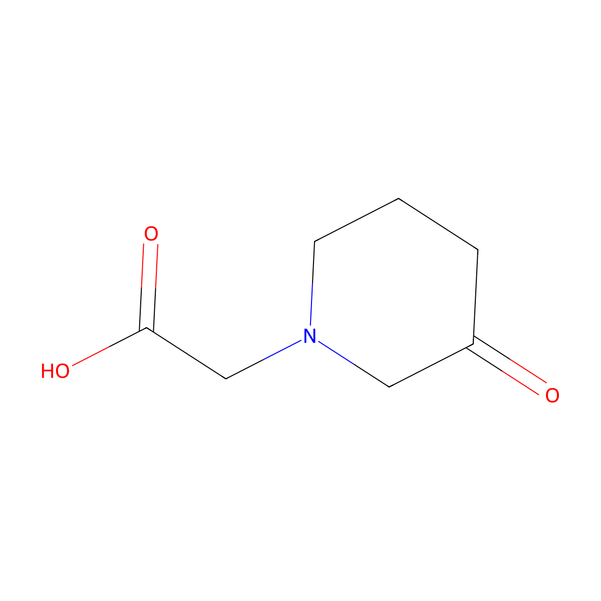 2-(3-Oxopiperidin-1-yl)acetic acid molecular structure, CAS 728857-06-5