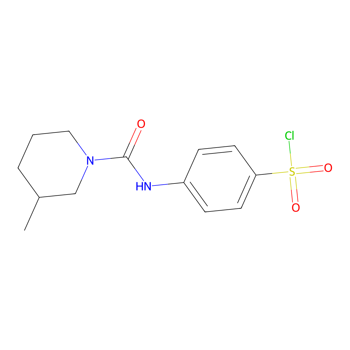 4-(3-Methylpiperidine-1-carboxamido)benzene-1-sulfonyl chloride molecular structure, CAS 728864-64-0