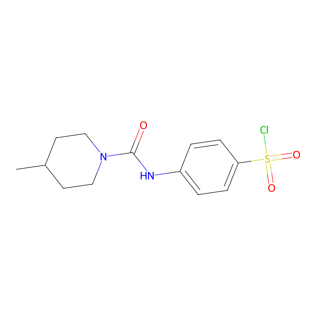 4-[(4-methylpiperidine-1-carbonyl)amino]benzenesulfonyl Chloride molecular structure, CAS 728864-67-3
