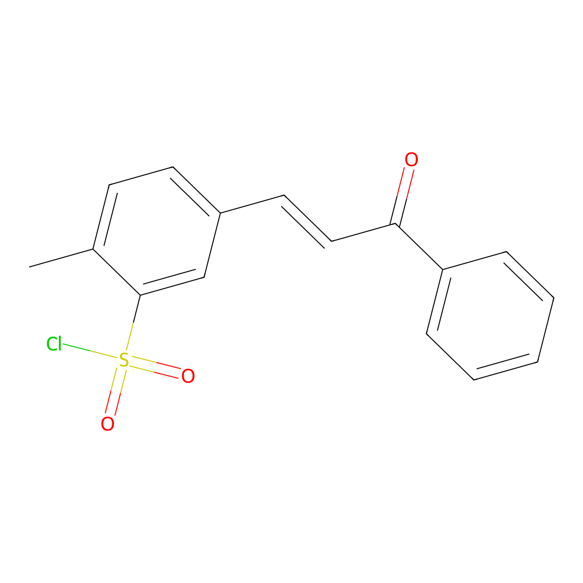 2-Methyl-5-(3-oxo-3-phenyl-propenyl)-benzenesulfonyl chloride molecular structure, CAS 728864-88-8
