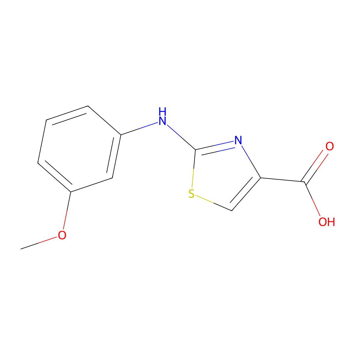 2-((3-Methoxyphenyl)amino)thiazole-4-carboxylic acid molecular structure, CAS 728864-98-0