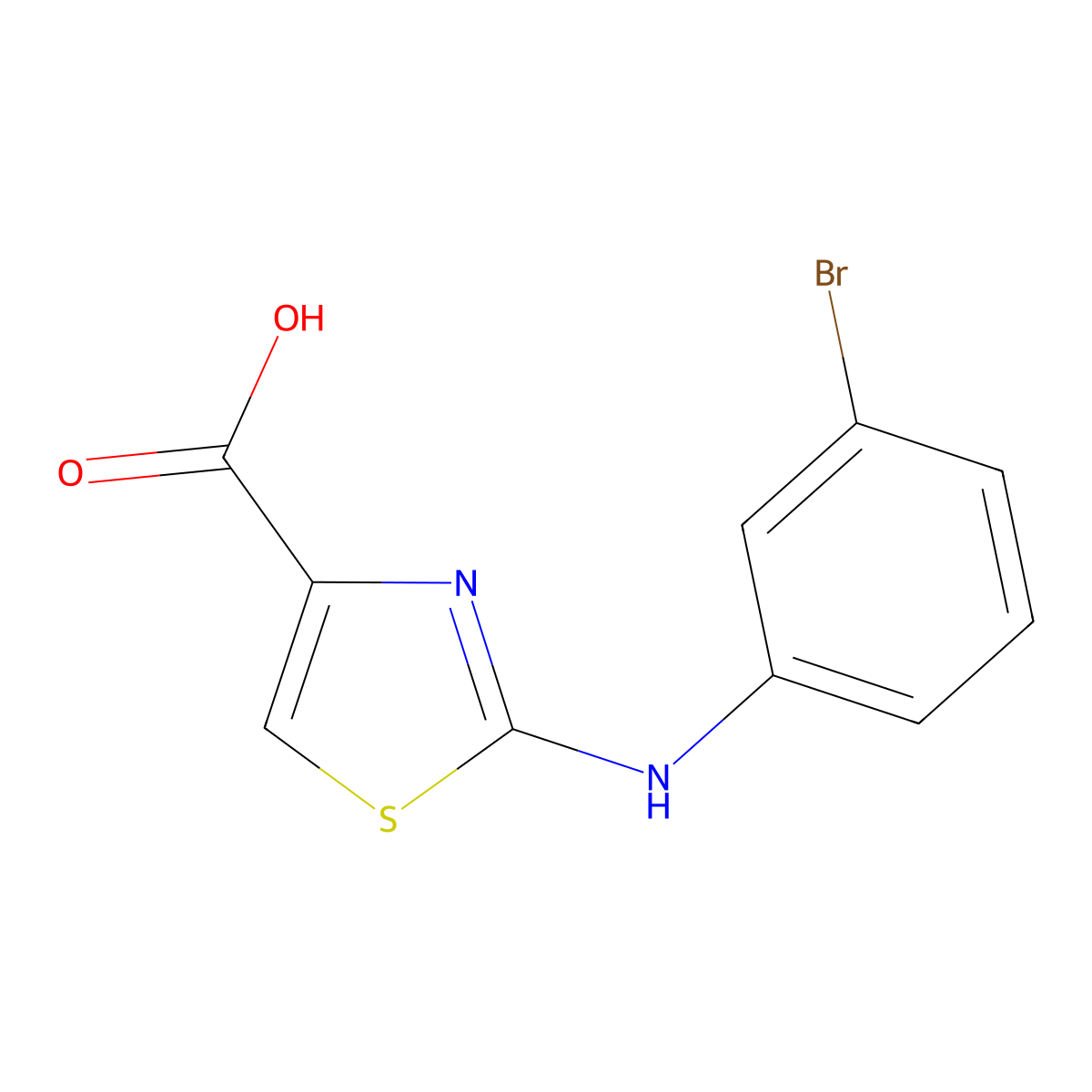 2-(3-Bromo-phenylamino)-thiazole-4-carboxylic acid molecular structure, CAS 728864-99-1