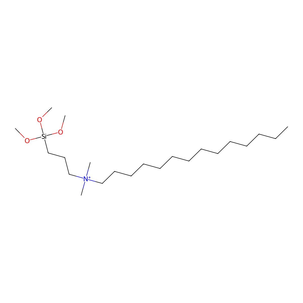 N,N-dimethyl-N-[3-(trimethoxysilyl)propyl]tetradecan-1-aminium molecular structure, CAS 728865-00-7