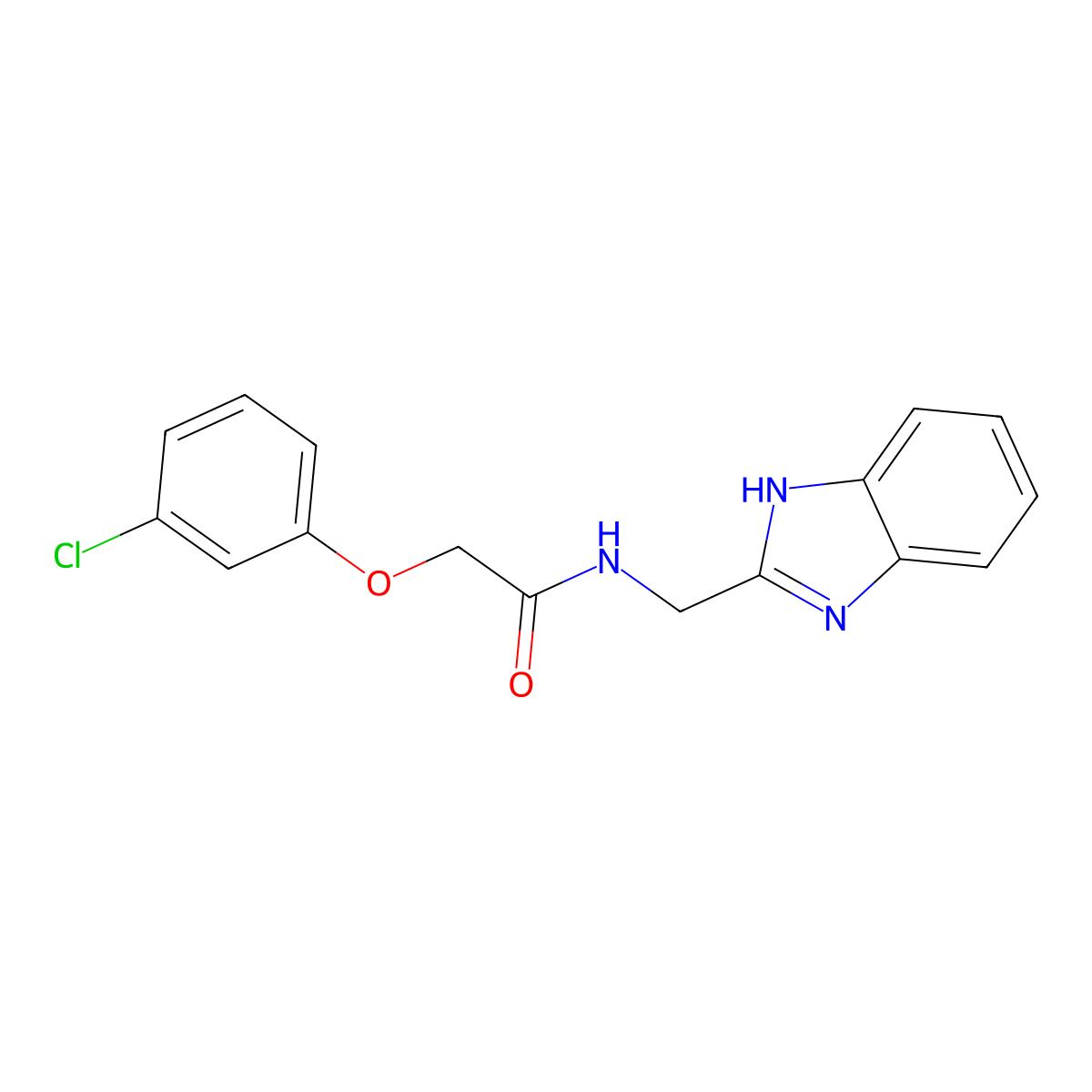 N-(1H-benzimidazol-2-ylmethyl)-2-(3-chlorophenoxy)acetamide molecular structure, CAS 728883-59-8