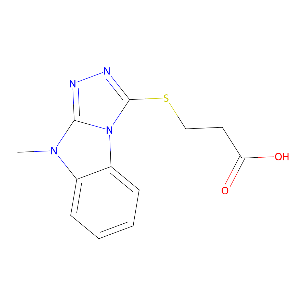 3-[(9-Methyl-9H-[1,2,4]triazolo[4,3-a]-benzimidazol-3-yl)thio]propanoic acid molecular structure, CAS 728884-17-1