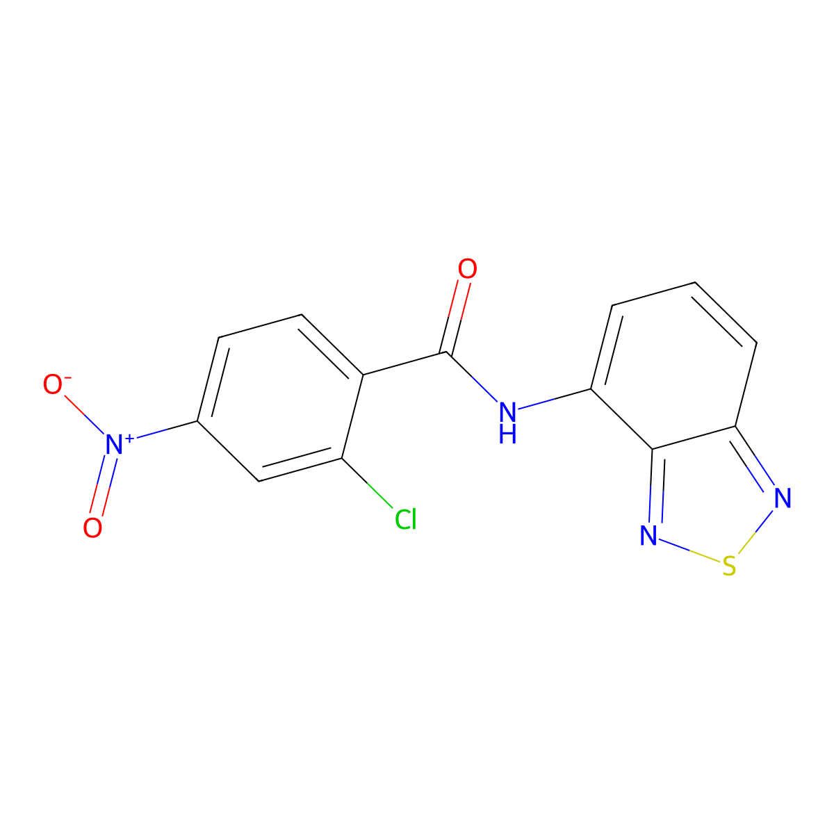 N-(2,1,3-benzothiadiazol-4-yl)-2-chloro-4-nitrobenzamide molecular structure, CAS 728884-46-6