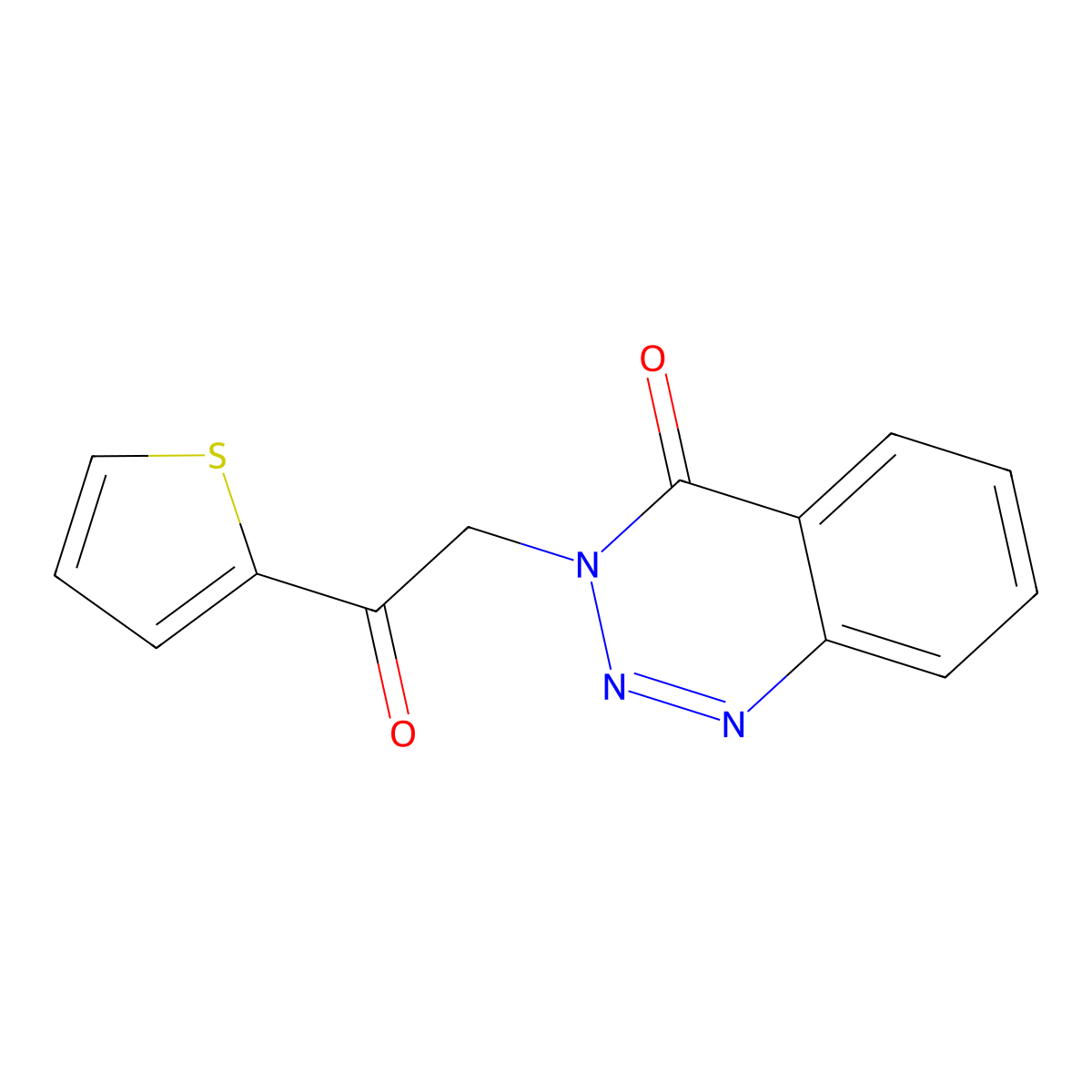 1,2,3-Benzotriazin-4(3H)-one, 3-[2-oxo-2-(2-thienyl)ethyl]- molecular structure, CAS 728885-35-6