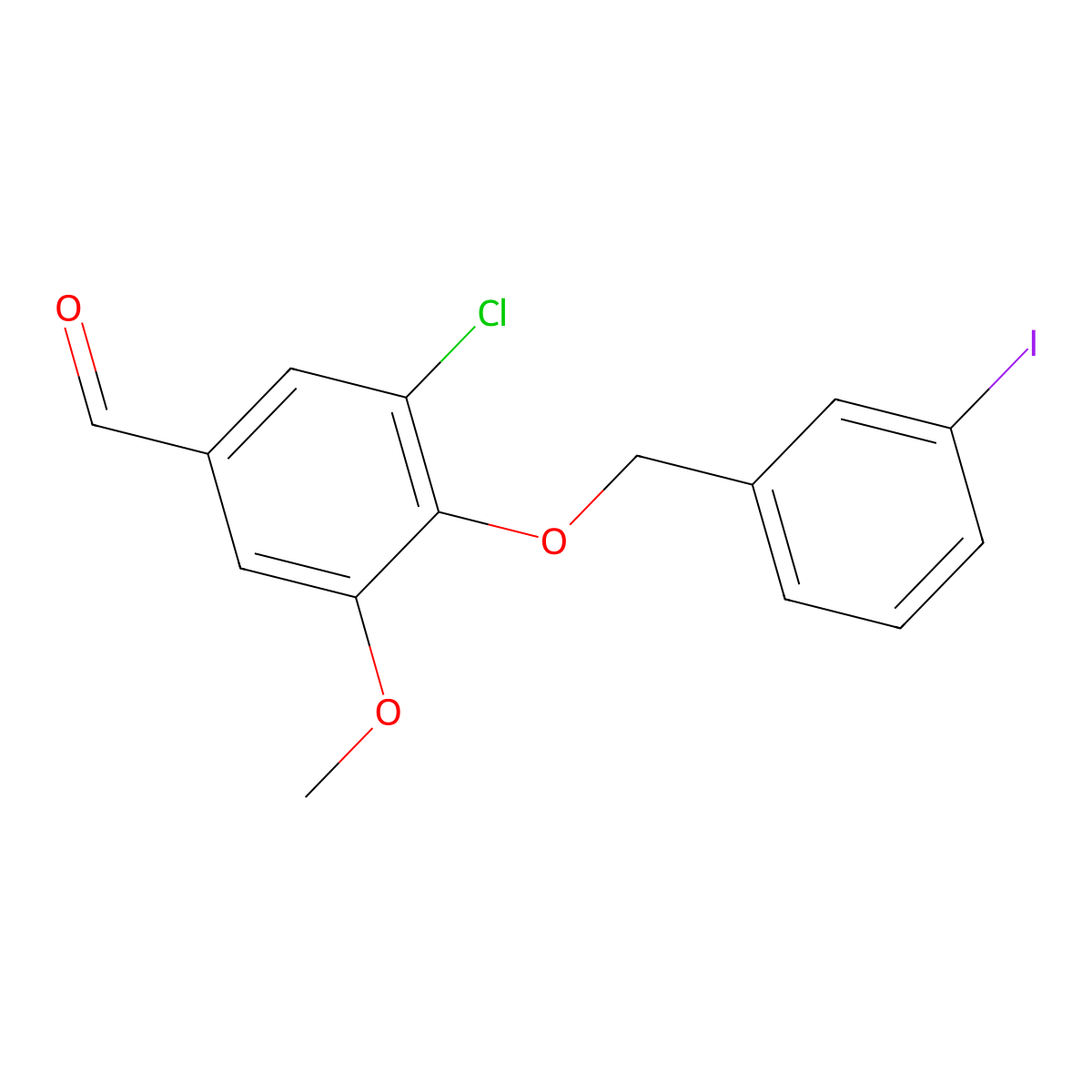 3-Chloro-4-[(3-iodobenzyl)oxy]-5-methoxybenzaldehyde molecular structure, CAS 728885-49-2