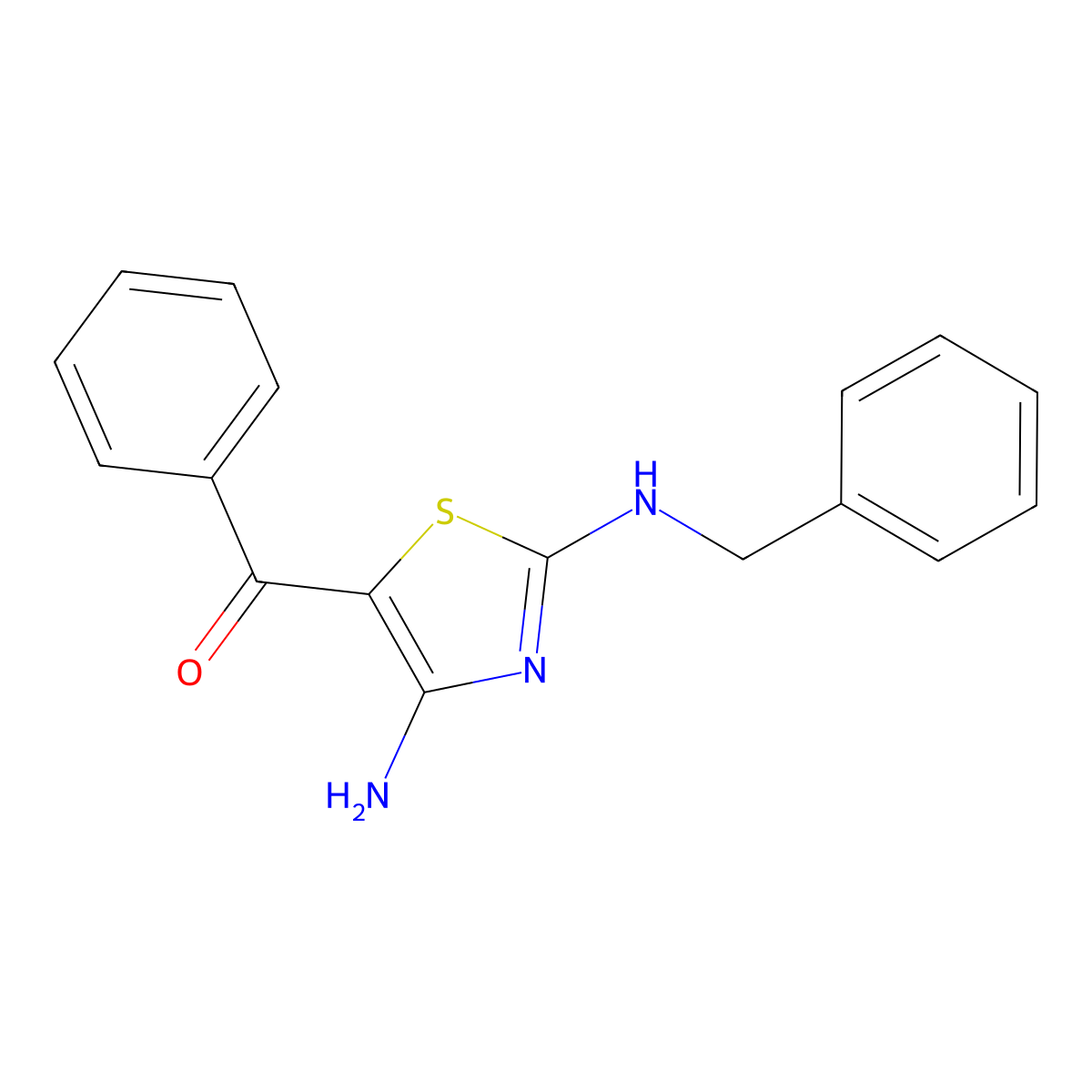 [4-Amino-2-(benzylamino)-1,3-thiazol-5-yl](phenyl)methanone molecular structure, CAS 728886-04-2