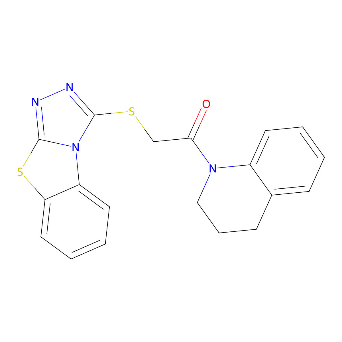 1-(3,4-dihydroquinolin-1(2H)-yl)-2-([1,2,4]triazolo[3,4-b][1,3]benzothiazol-3-ylsulfanyl)ethanone molecular structure, CAS 728886-93-9