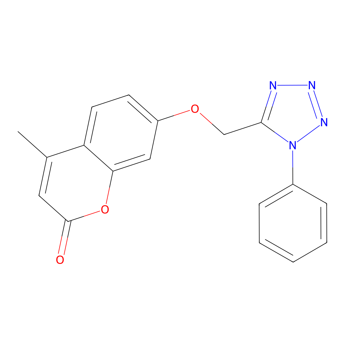 4-Methyl-7-[(1-phenyltetrazol-5-yl)methoxy]chromen-2-one molecular structure, CAS 728887-17-0