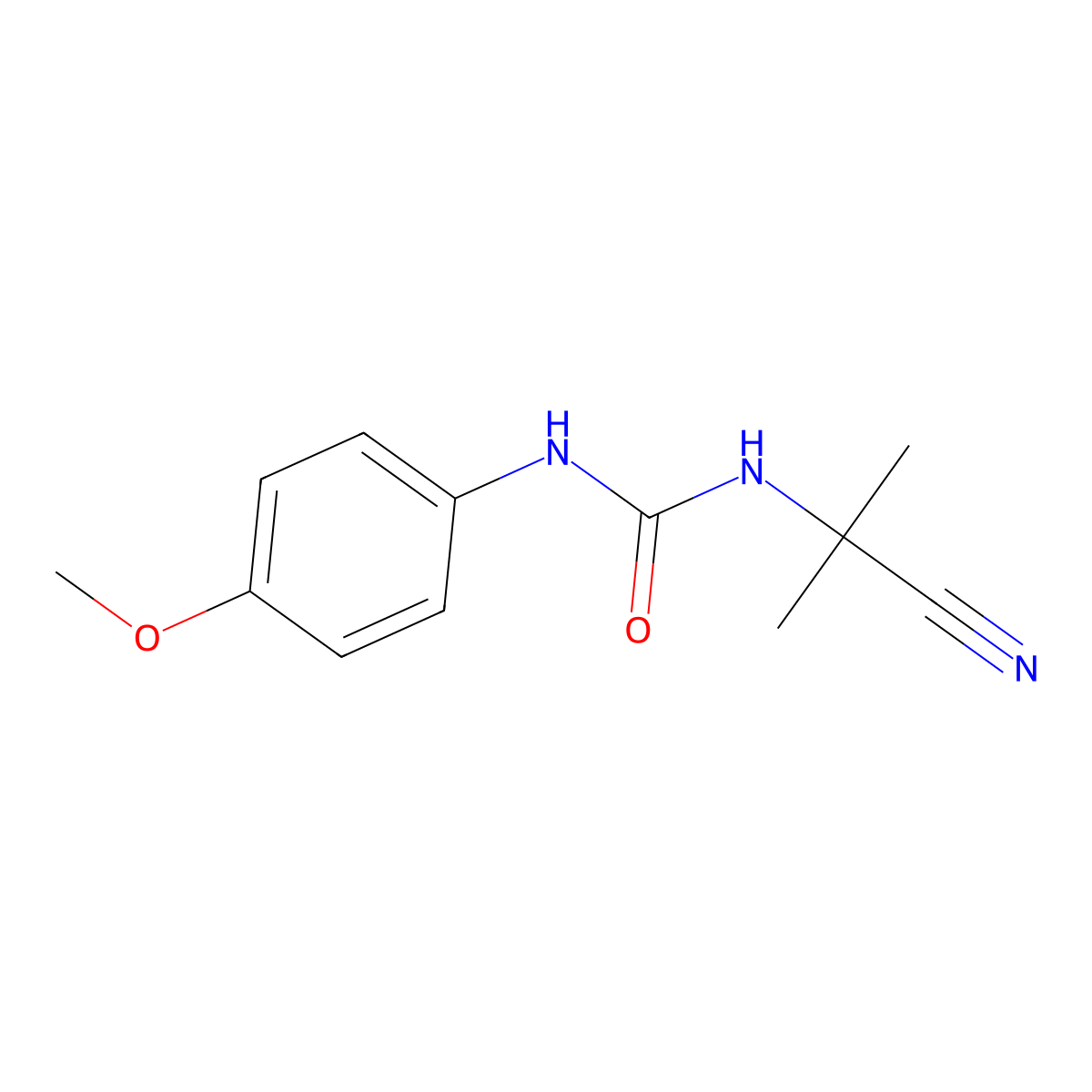 1-(2-Cyanopropan-2-yl)-3-(4-methoxyphenyl)urea molecular structure, CAS 728887-23-8