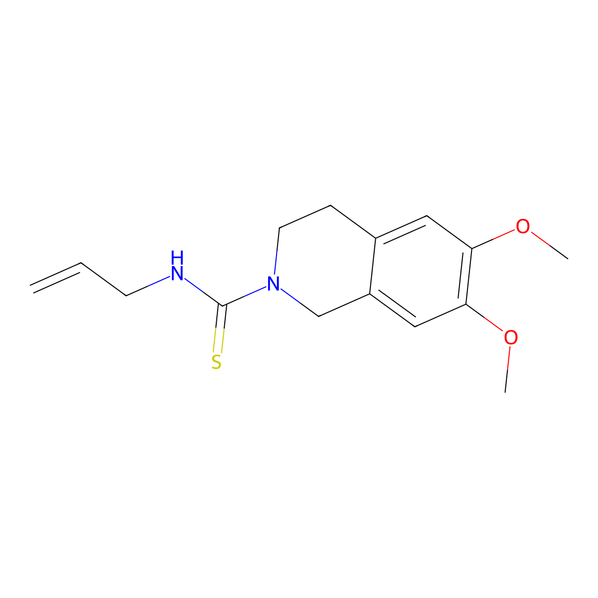 6,7-dimethoxy-N-(prop-2-en-1-yl)-3,4-dihydroisoquinoline-2(1H)-carbothioamide molecular structure, CAS 728887-25-0