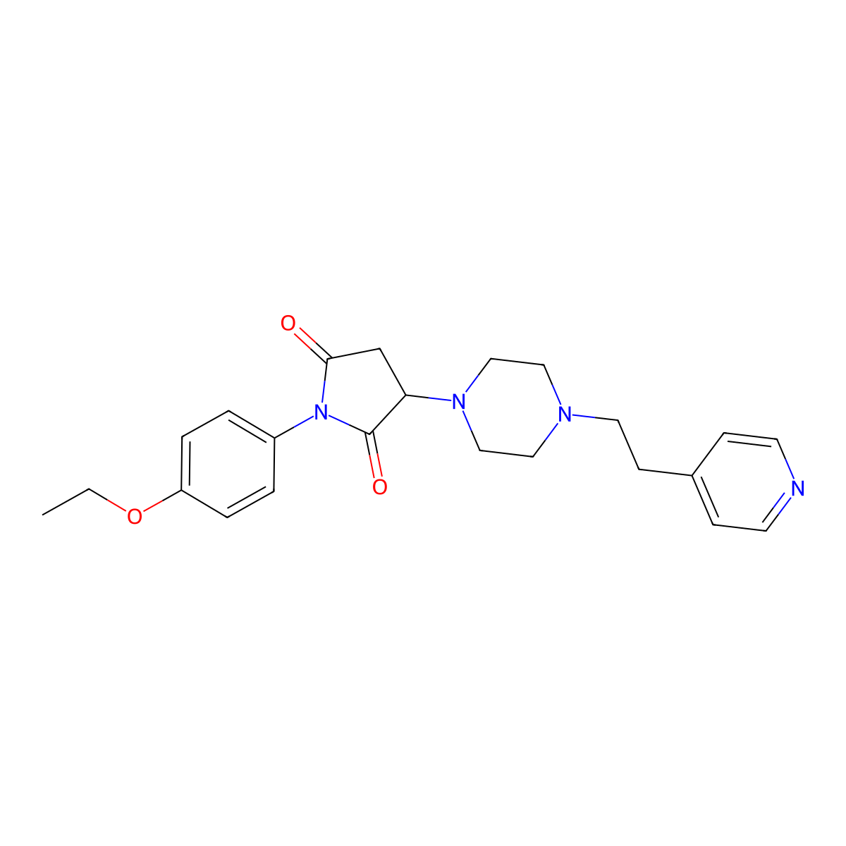 1-(4-Ethoxyphenyl)-3-[4-(2-pyridin-4-ylethyl)piperazin-1-yl]pyrrolidine-2,5-dione molecular structure, CAS 728887-61-4