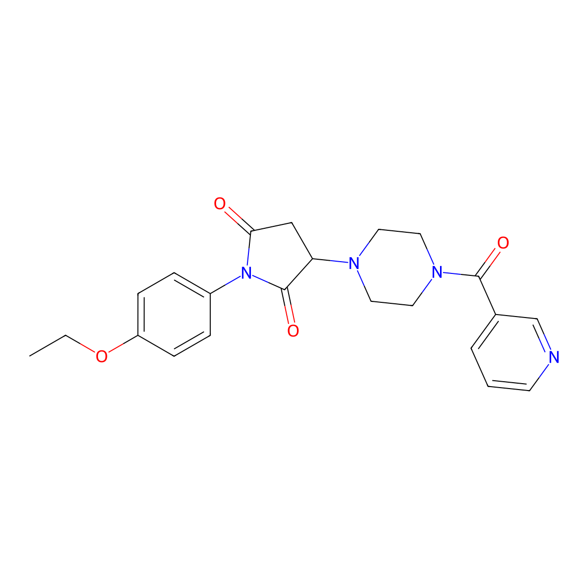 1-(4-Ethoxyphenyl)-3-[4-(pyridine-3-carbonyl)piperazin-1-yl]pyrrolidine-2,5-dione molecular structure, CAS 728887-67-0