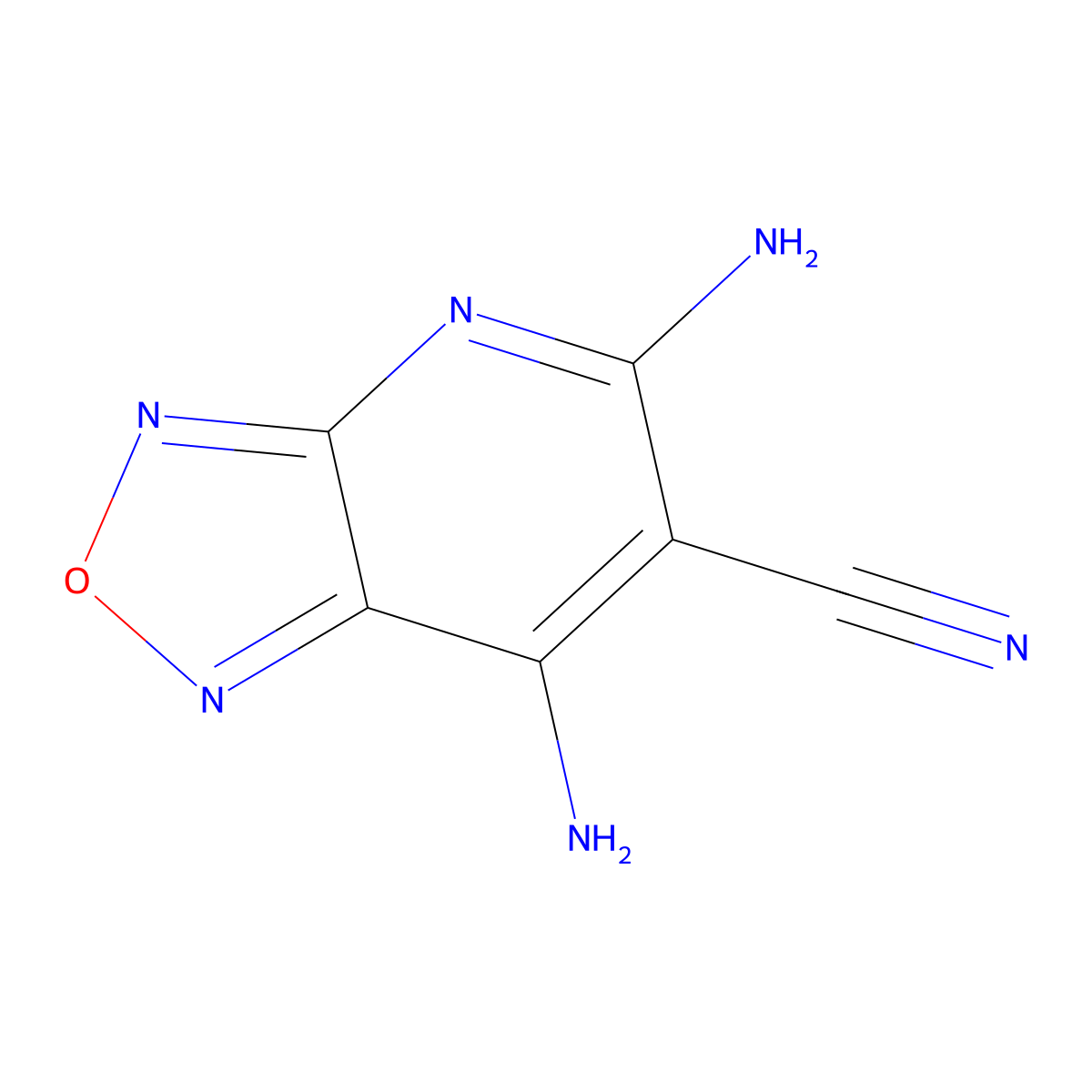 5,7-Diamino-[1,2,5]oxadiazolo[3,4-b]pyridine-6-carbonitrile molecular structure, CAS 728887-91-0