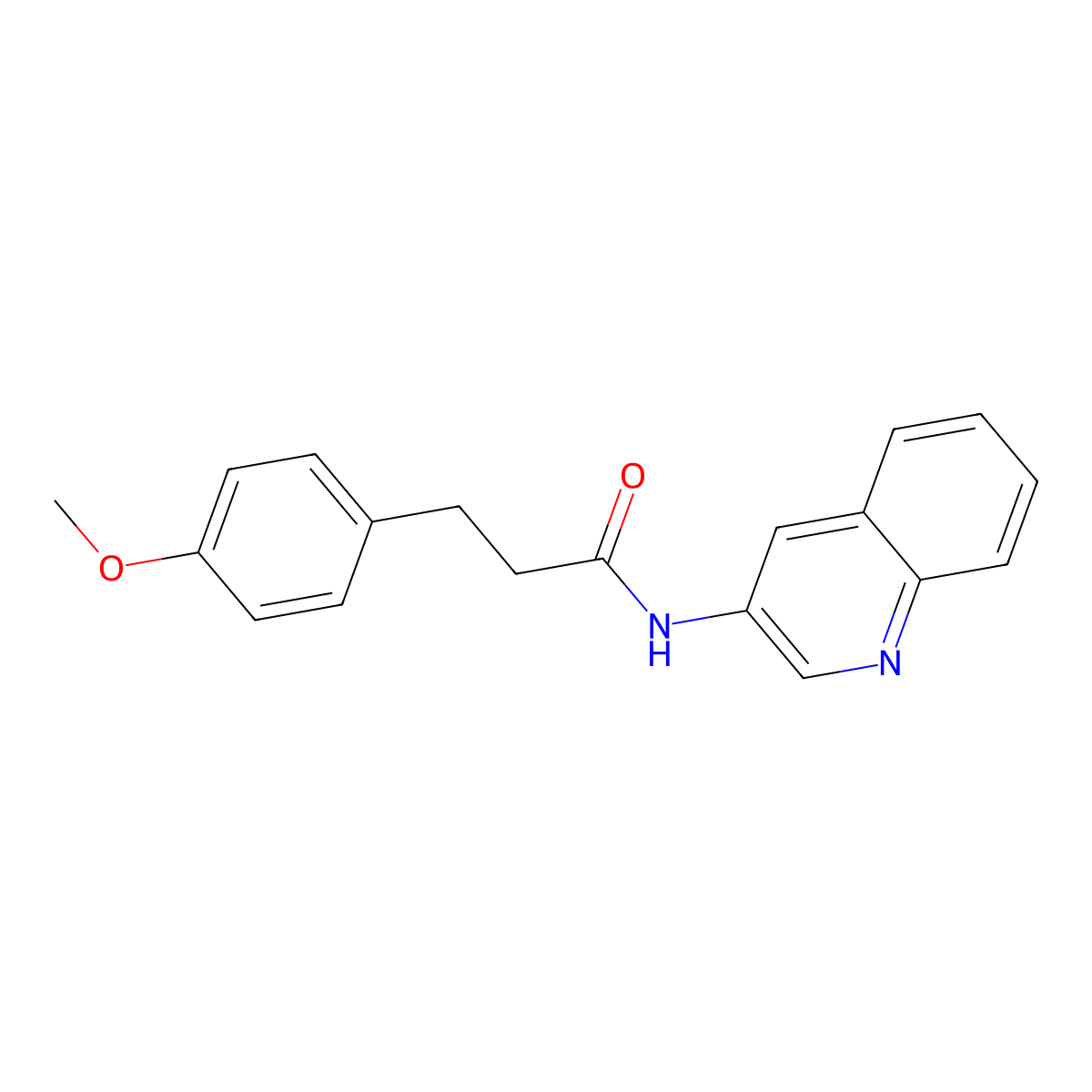 3-(4-methoxyphenyl)-N-quinolin-3-ylpropanamide molecular structure, CAS 728888-79-7