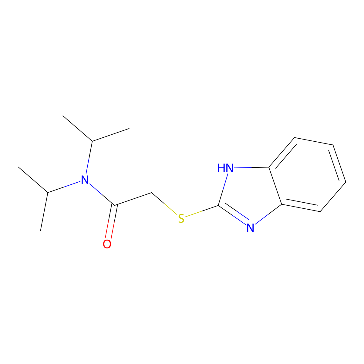 2-(1H-benzimidazol-2-ylsulfanyl)-N,N-di(propan-2-yl)acetamide molecular structure, CAS 728892-50-0