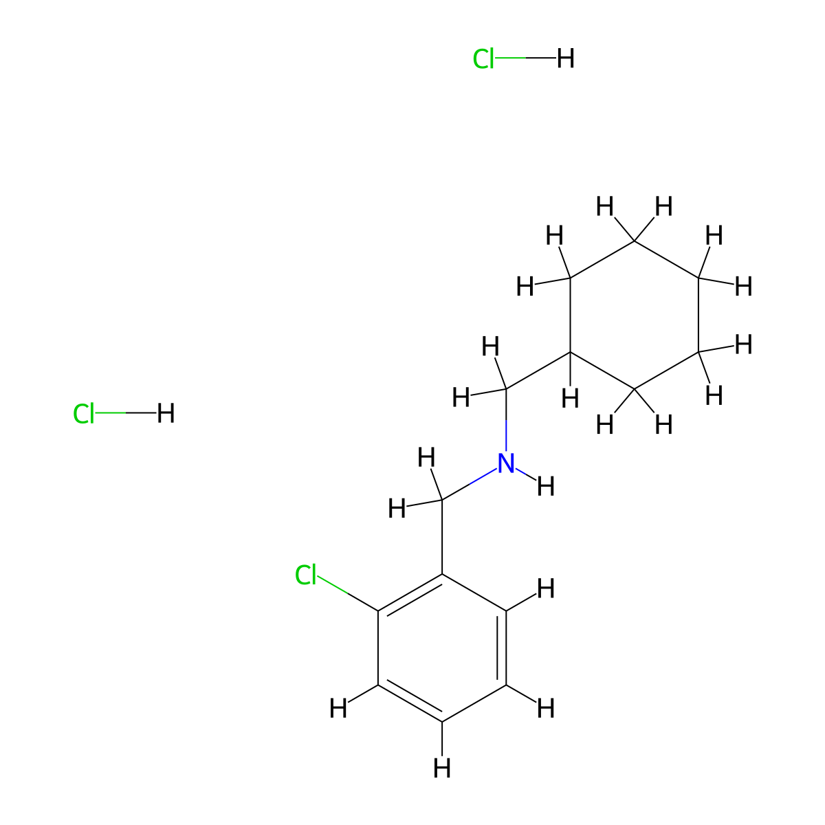 1-(2-Chlorophenyl)-N-(cyclohexylmethyl)methanamine--hydrogen chloride (1/2) molecular structure, CAS 7289-18-1