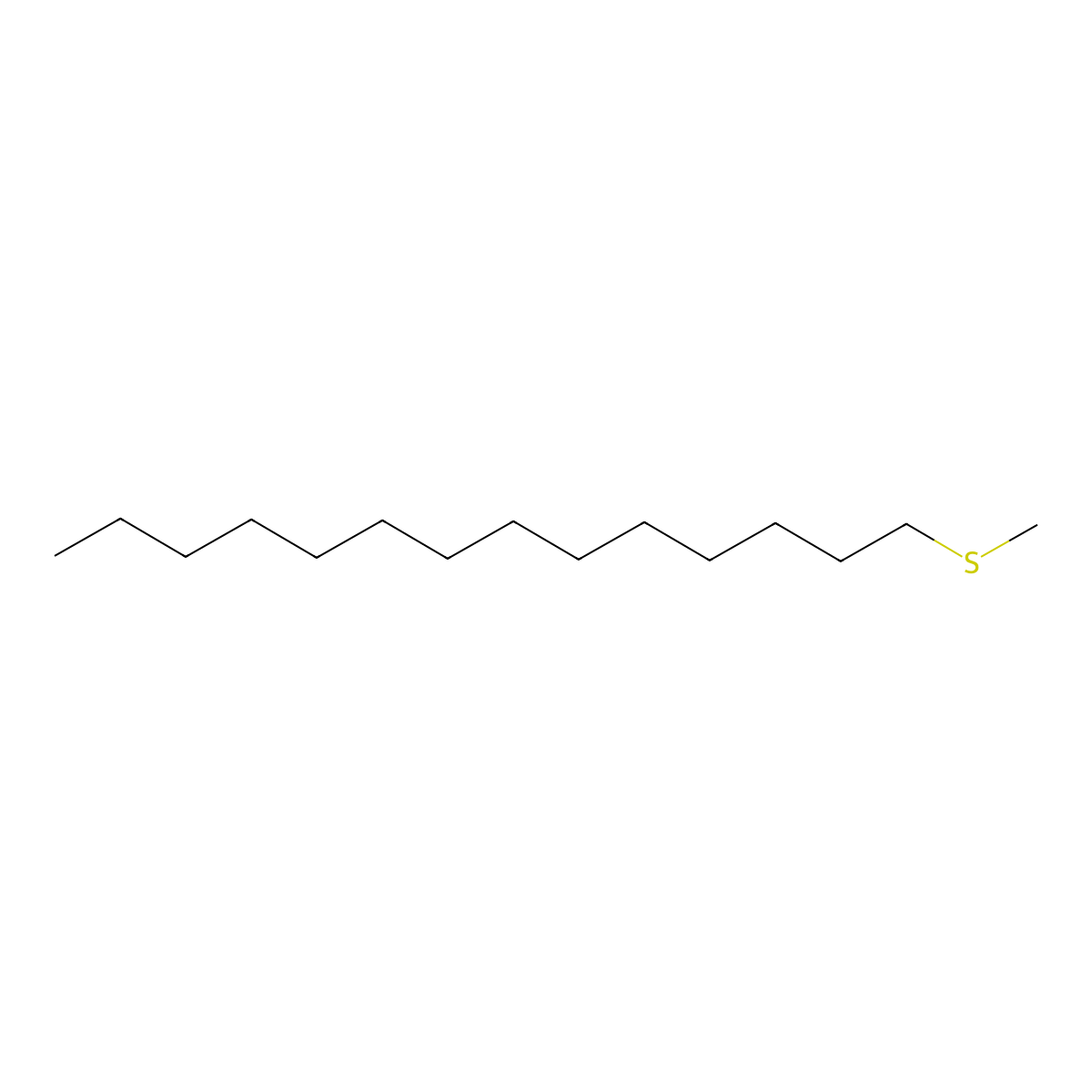 Methyl tetradecyl sulphide molecular structure, CAS 7289-45-4