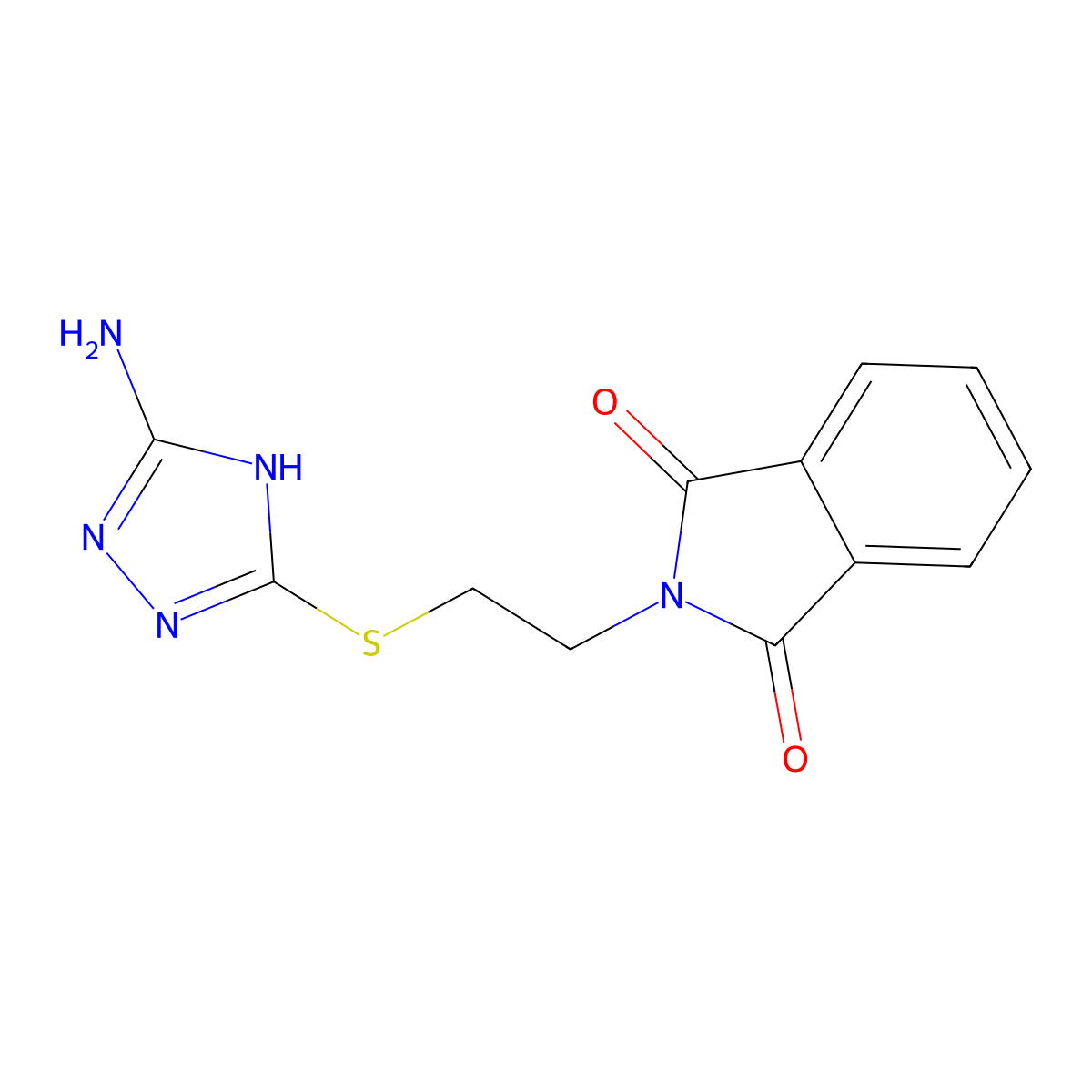 2-(2-((5-amino-4H-1,2,4-triazol-3-yl)thio)ethyl)isoindoline-1,3-dione molecular structure, CAS 728901-60-8