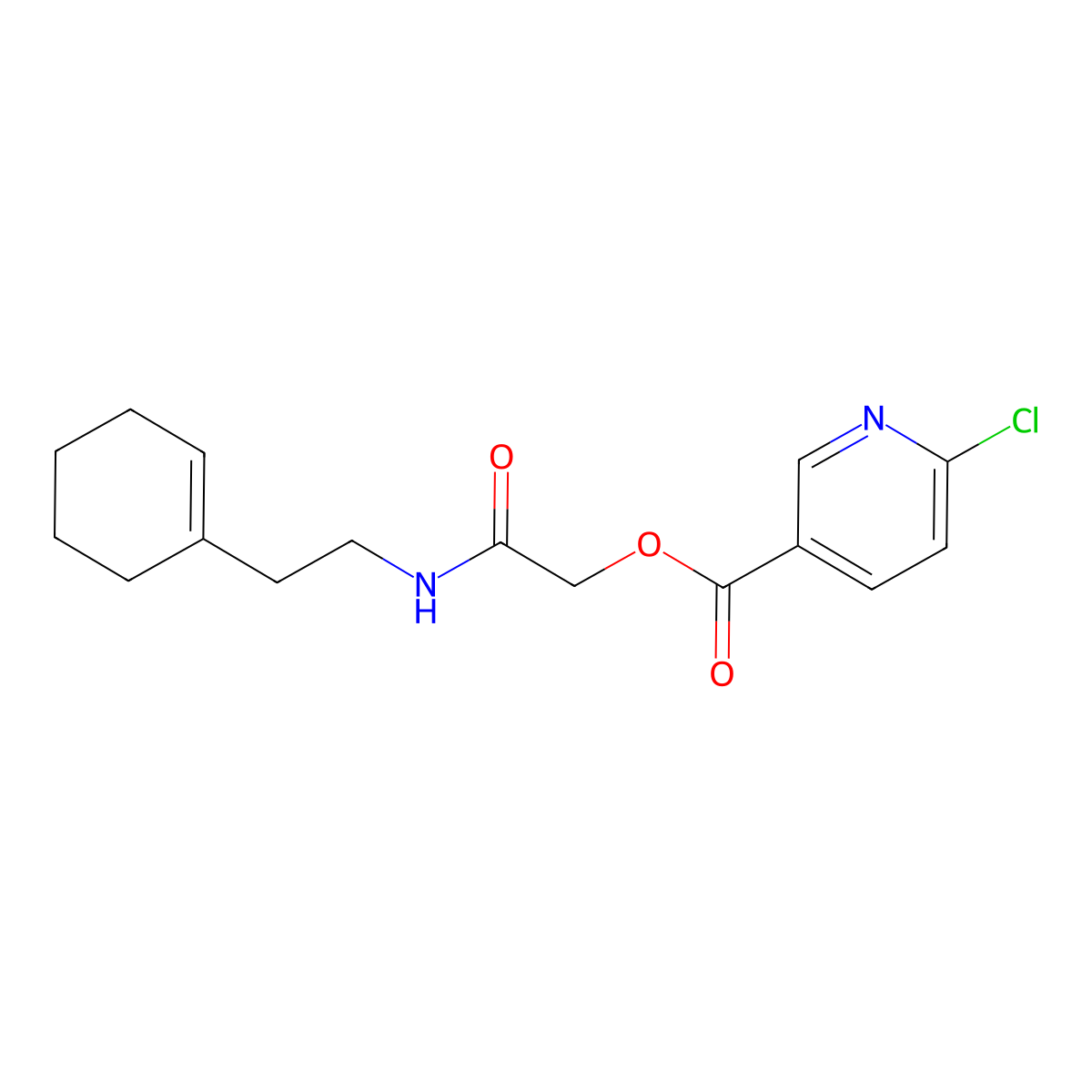 [2-[2-(Cyclohexen-1-yl)ethylamino]-2-oxoethyl] 6-chloropyridine-3-carboxylate molecular structure, CAS 728905-55-3