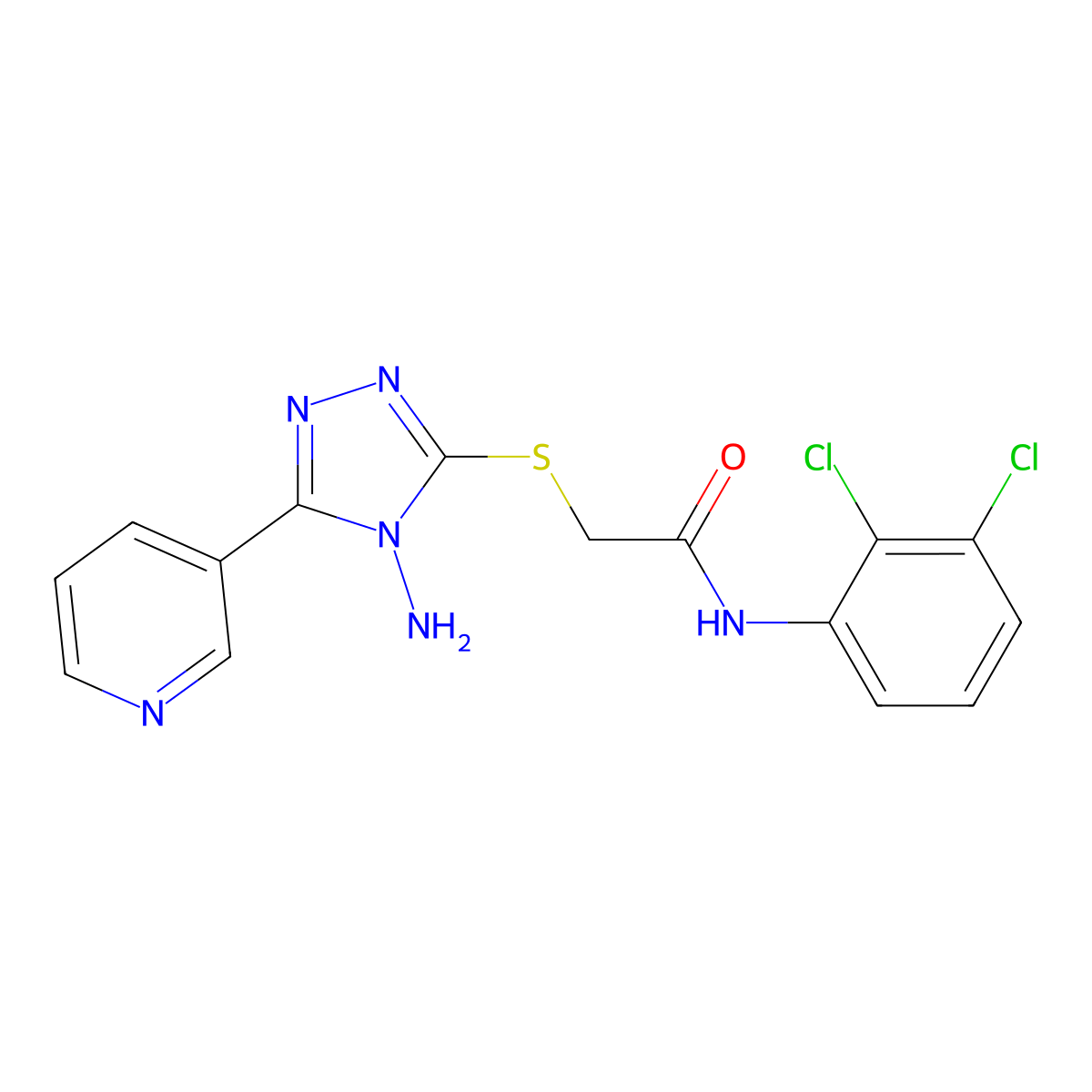 2-{[4-amino-5-(pyridin-3-yl)-4H-1,2,4-triazol-3-yl]sulfanyl}-N-(2,3-dichlorophenyl)acetamide molecular structure, CAS 728907-65-1