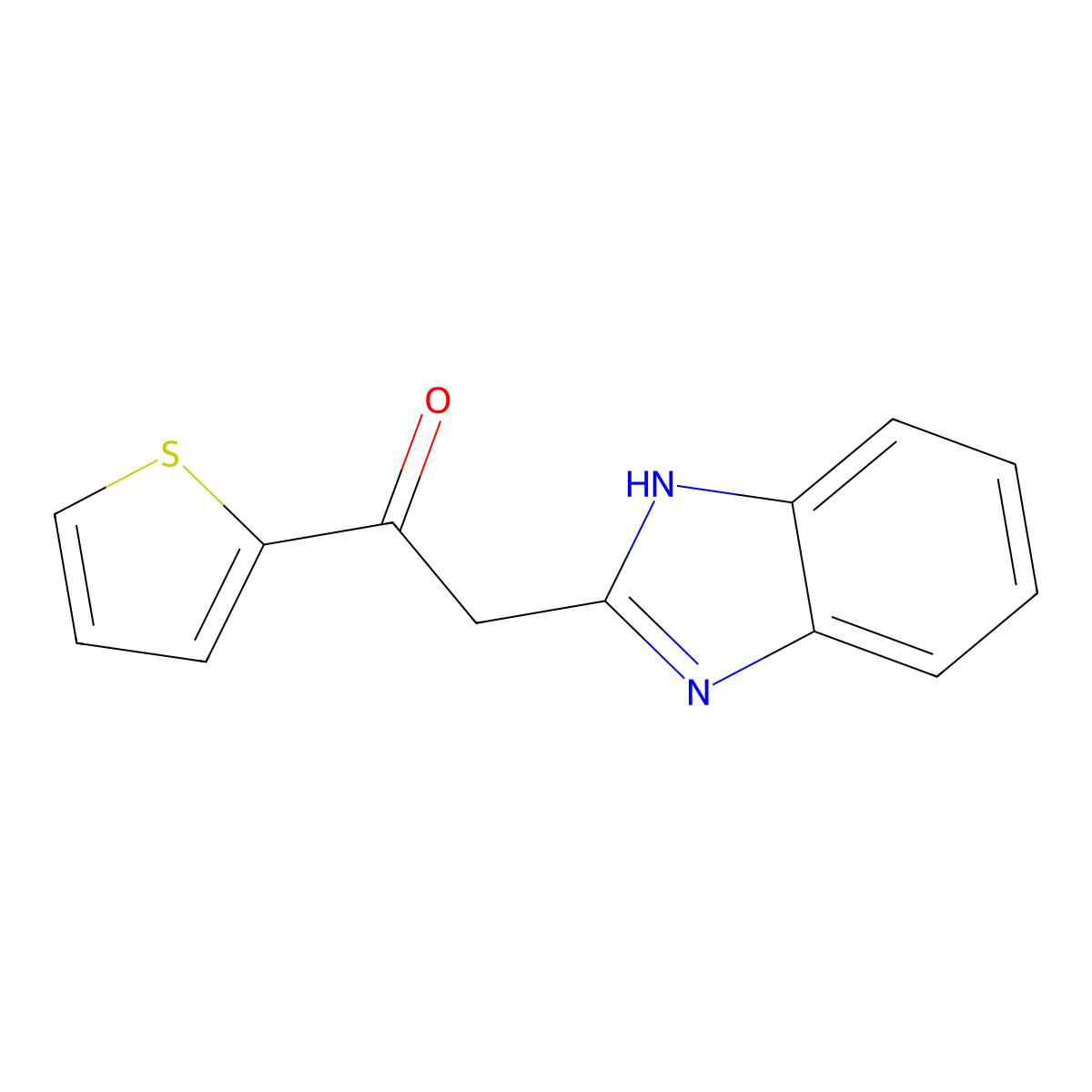 2-(1H-Benzimidazol-2-yl)-1-(2-thienyl)ethanone molecular structure, CAS 728907-97-9
