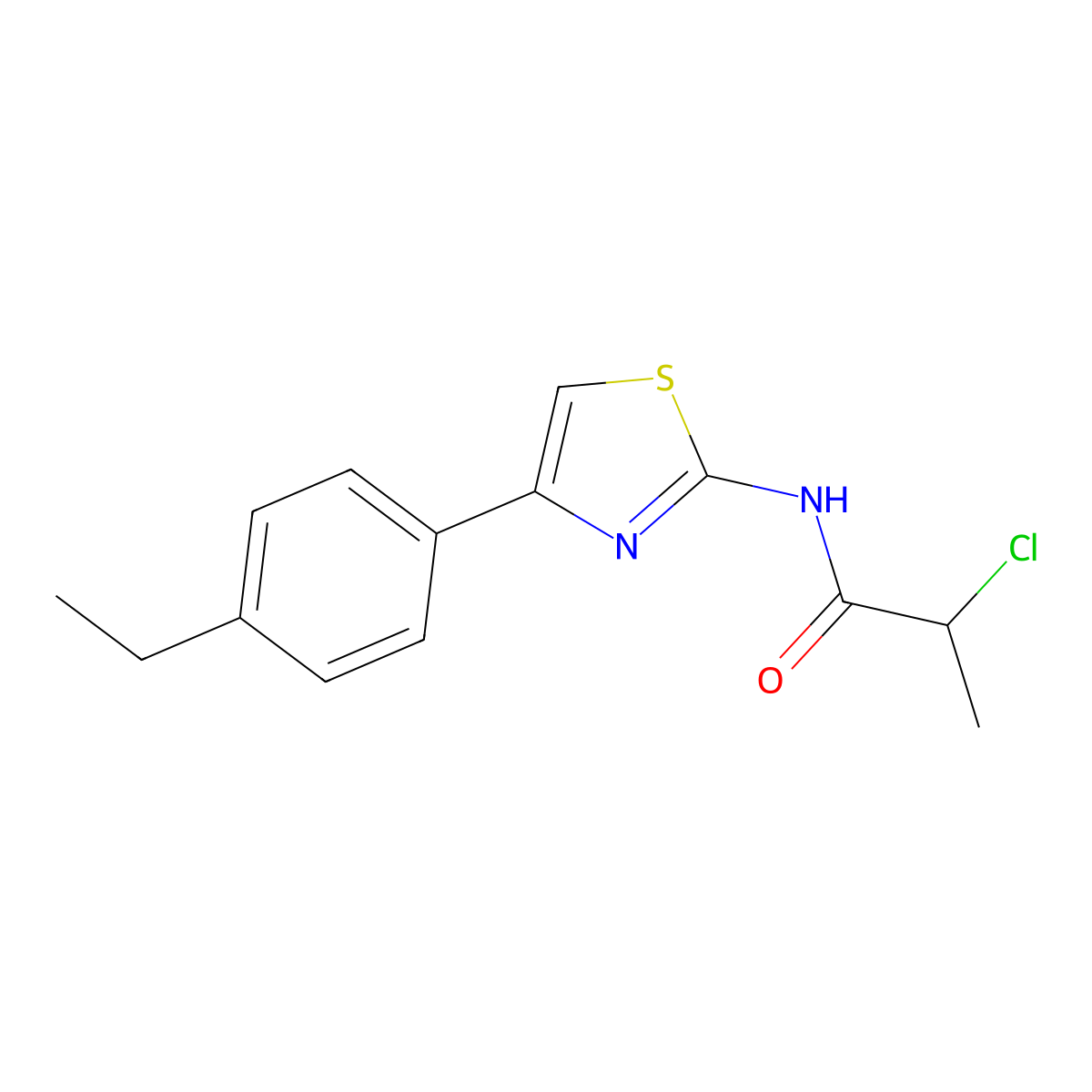 2-chloro-N-[4-(4-ethylphenyl)-1,3-thiazol-2-yl]propanamide molecular structure, CAS 728908-01-8