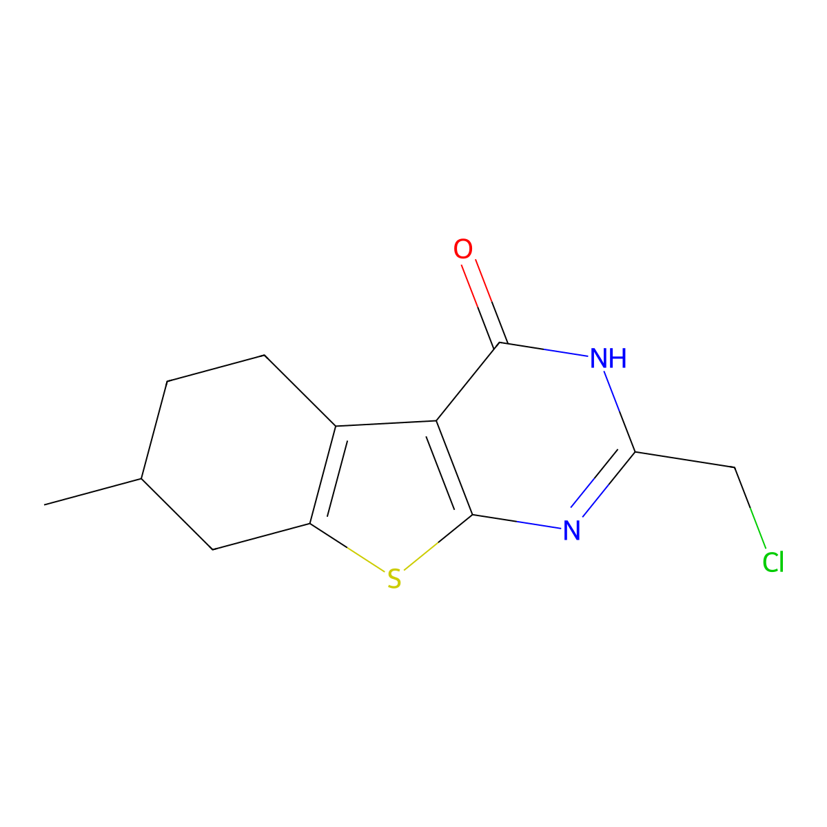 5-(Chloromethyl)-11-methyl-8-thia-4,6-diazatricyclo(7.4.0.0,2,7)trideca-1(9),2(7),5-trien-3-one molecular structure, CAS 728908-04-1