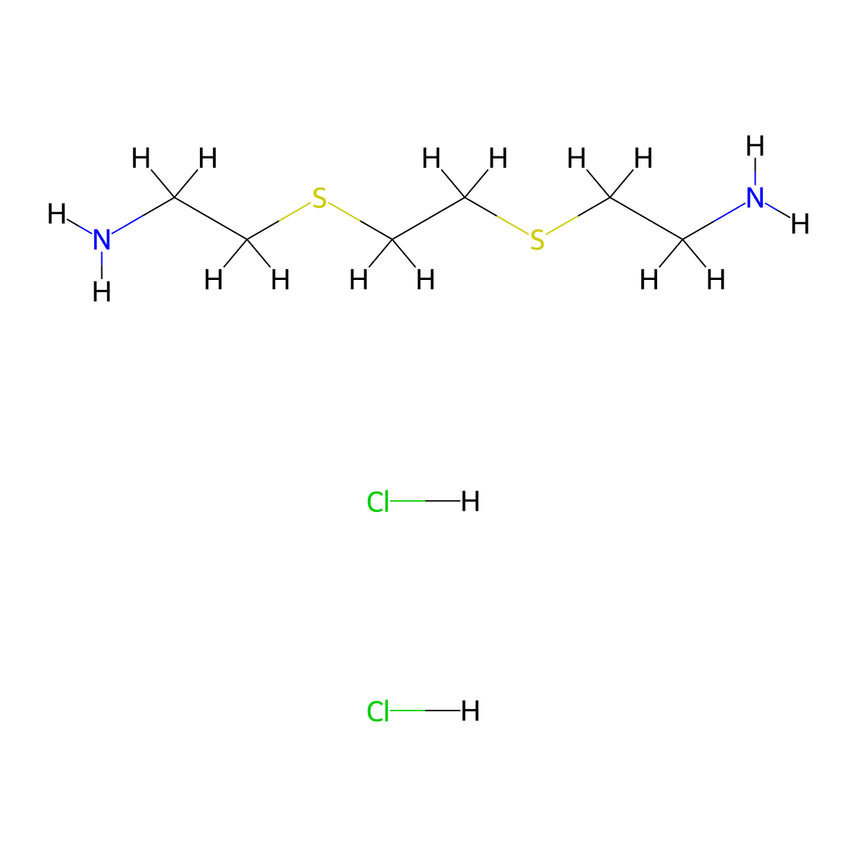 2-({2-[(2-Aminoethyl)sulfanyl]ethyl}sulfanyl)ethan-1-amine dihydrochloride molecular structure, CAS 72891-32-8