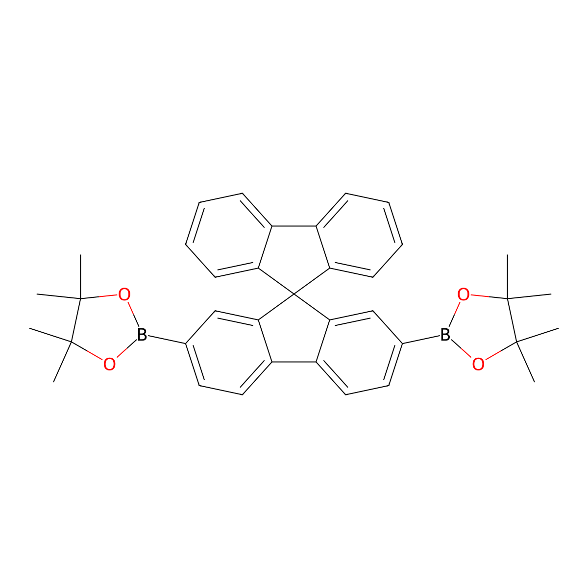 2,7-Bis(4,4,5,5-tetramethyl-1,3,2-dioxaborolan-2-yl)-9,9'-spirobi[9H-fluorene] molecular structure, CAS 728911-52-2