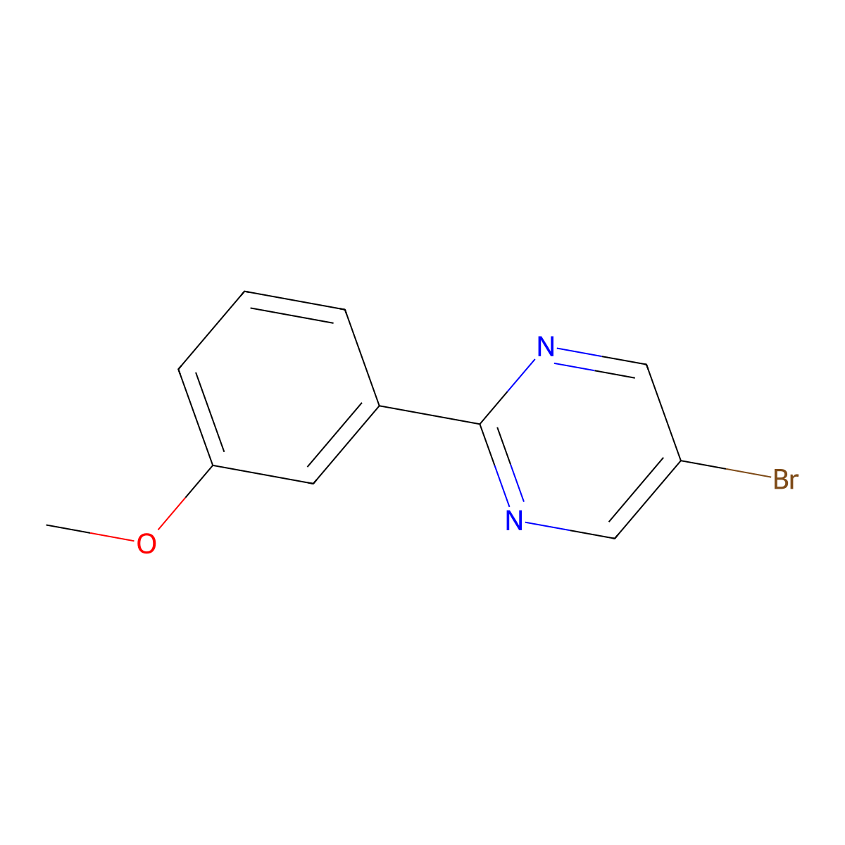 5-Bromo-2-(3-methoxyphenyl)pyrimidine molecular structure, CAS 728911-53-3